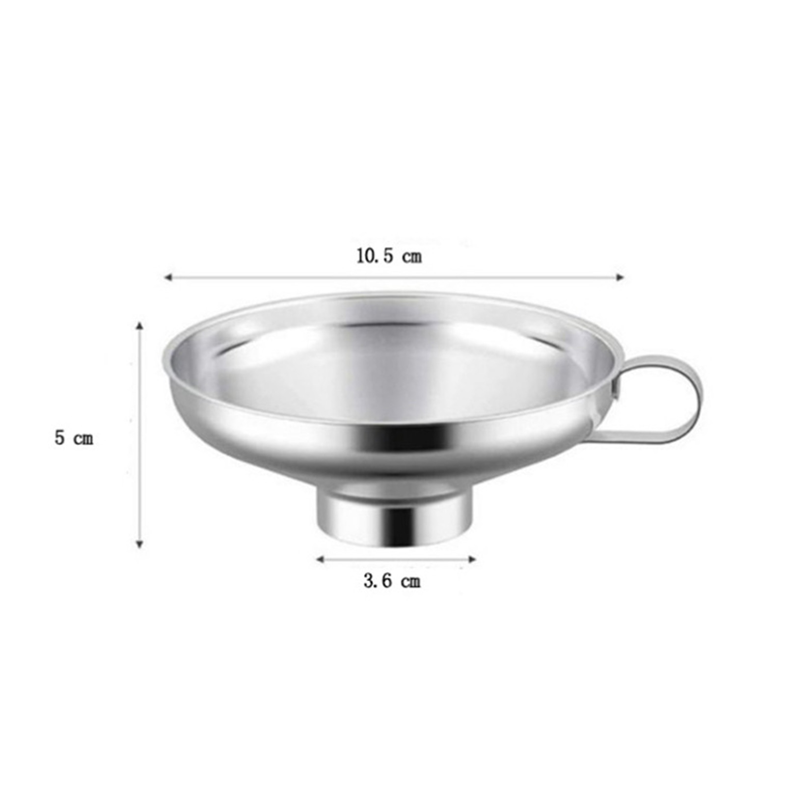 Walbest Stainless Steel Canning Funnel Lightweight Wide Mouth Jar Funnel With Handle for Wide and Regular Mouth Jars Food Grade Metal Jam Kitchen Tool S(4.13