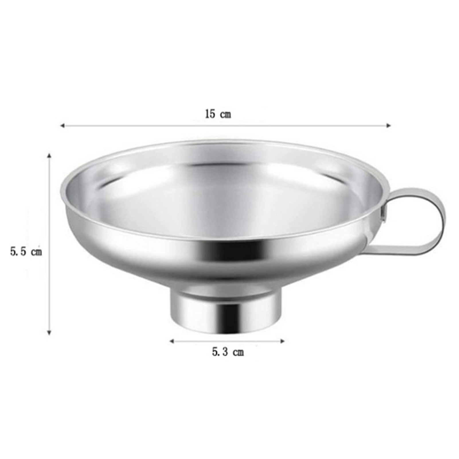Walbest Stainless Steel Canning Funnel Lightweight Wide Mouth Jar Funnel With Handle for Wide and Regular Mouth Jars Food Grade Metal Jam Kitchen Tool S(4.13