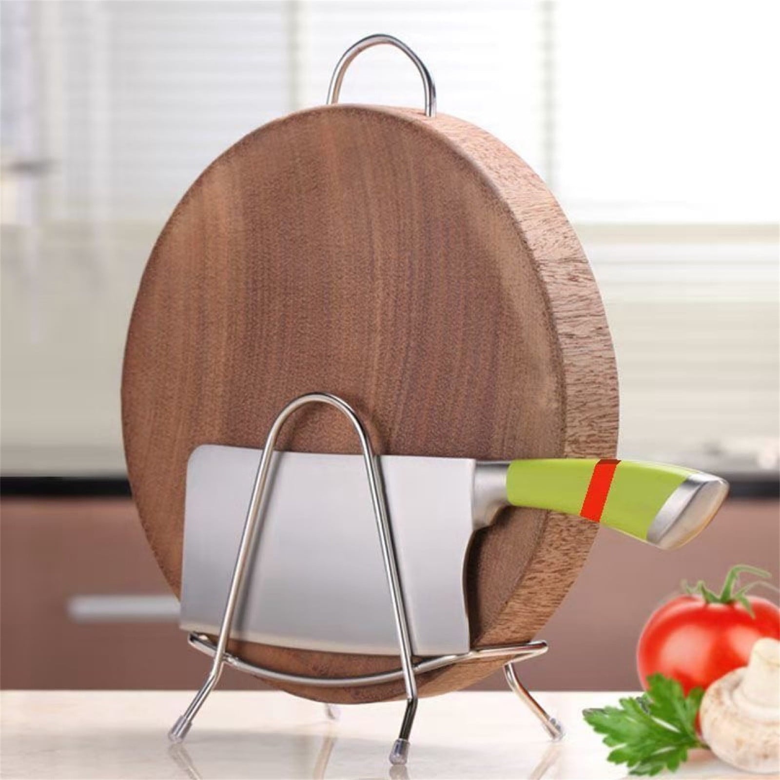 Eewia Rack Clearance! Stainless Steel Cutting Board Rack Household Pot Cover Rack Sitting Kitchen Chopping Board Shelving Shelving Sticky Board Cutting Board Rack Countertop, Include 1*Storage Rack Silver - Image 7