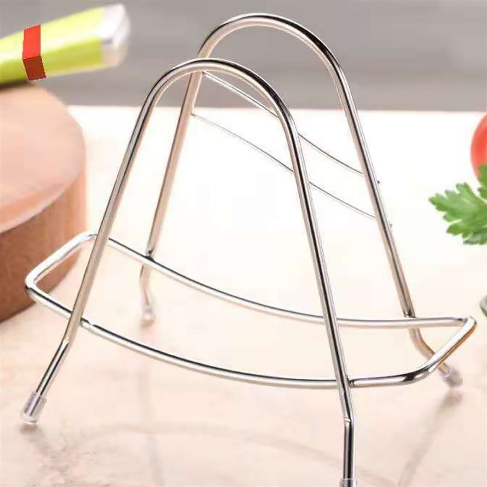 Eewia Rack Clearance! Stainless Steel Cutting Board Rack Household Pot Cover Rack Sitting Kitchen Chopping Board Shelving Shelving Sticky Board Cutting Board Rack Countertop, Include 1*Storage Rack Silver - Image 8