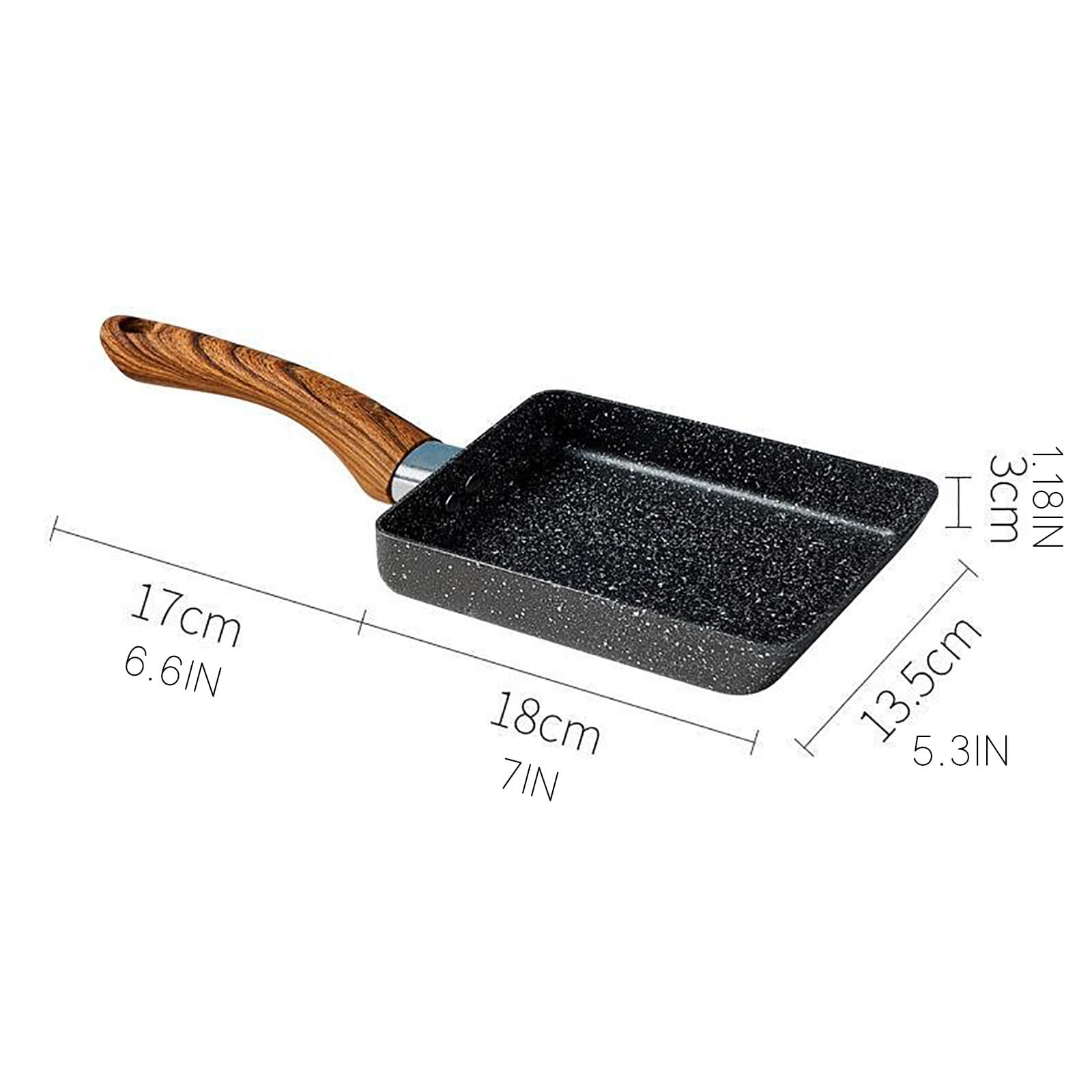 JWDX Non-Stick Pan Clearance! Aluminum Japanese Style Omelette Pan, Kitchen Non-Stick Pancake Pan, Non Stick Pan Promotion Include 1X Aluminum Japanese Omelette Pan, Kitchen Non-Stick Pancake Egg Pan Black - Image 3