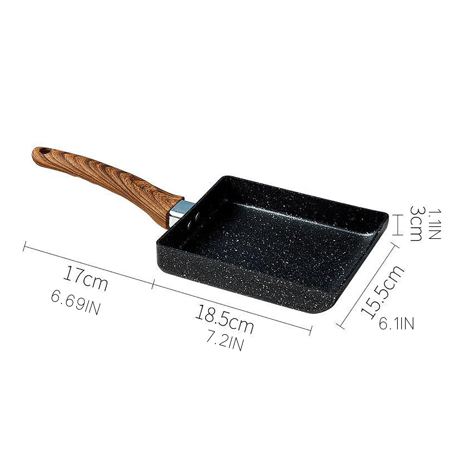 JWDX Non-Stick Pan Clearance! Aluminum Japanese Style Omelette Pan, Kitchen Non-Stick Pancake Pan, Non Stick Pan Promotion Include 1X Aluminum Japanese Omelette Pan, Kitchen Non-Stick Pancake Egg Pan Black - Image 4