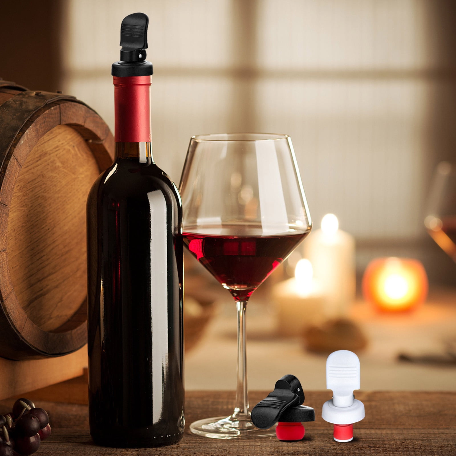 JWDX Wine Stopper Clearance! Red Wine Stopper Pumping Fresh Keeping Stopper Manually Press Down Wine Bottle Stopper Champagne Stopper Wine Vacuum Wine Stopper, Include 1X Wine Bottle Stopper Black - Image 5