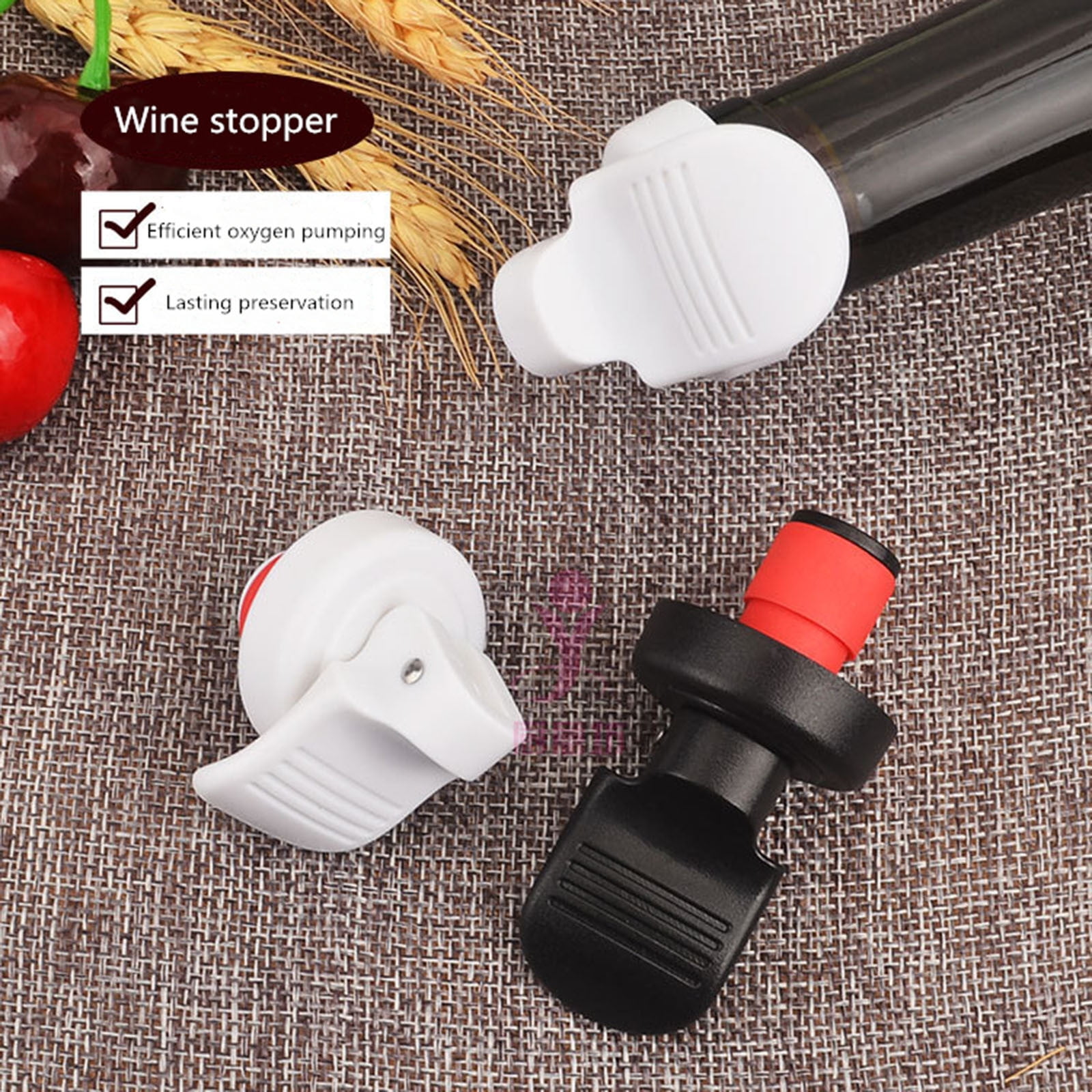 JWDX Wine Stopper Clearance! Red Wine Stopper Pumping Fresh Keeping Stopper Manually Press Down Wine Bottle Stopper Champagne Stopper Wine Vacuum Wine Stopper, Include 1X Wine Bottle Stopper White - Image 5