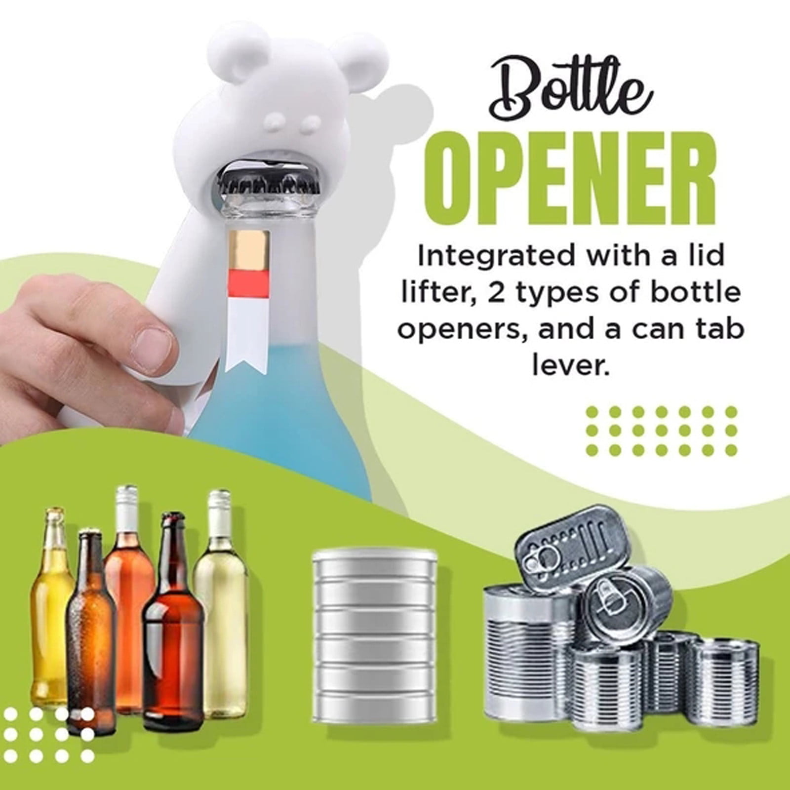 JWDX Bottle and Can Openers Clearance! Opener 4Pcs Can Cap Canned Bottle Home Bottle Multifunctional 4-In-1 Kitchen，Dining & Bar, Four in One Corkscrew Promotion Include 4 × Bottle Opener AS shown - Image 5