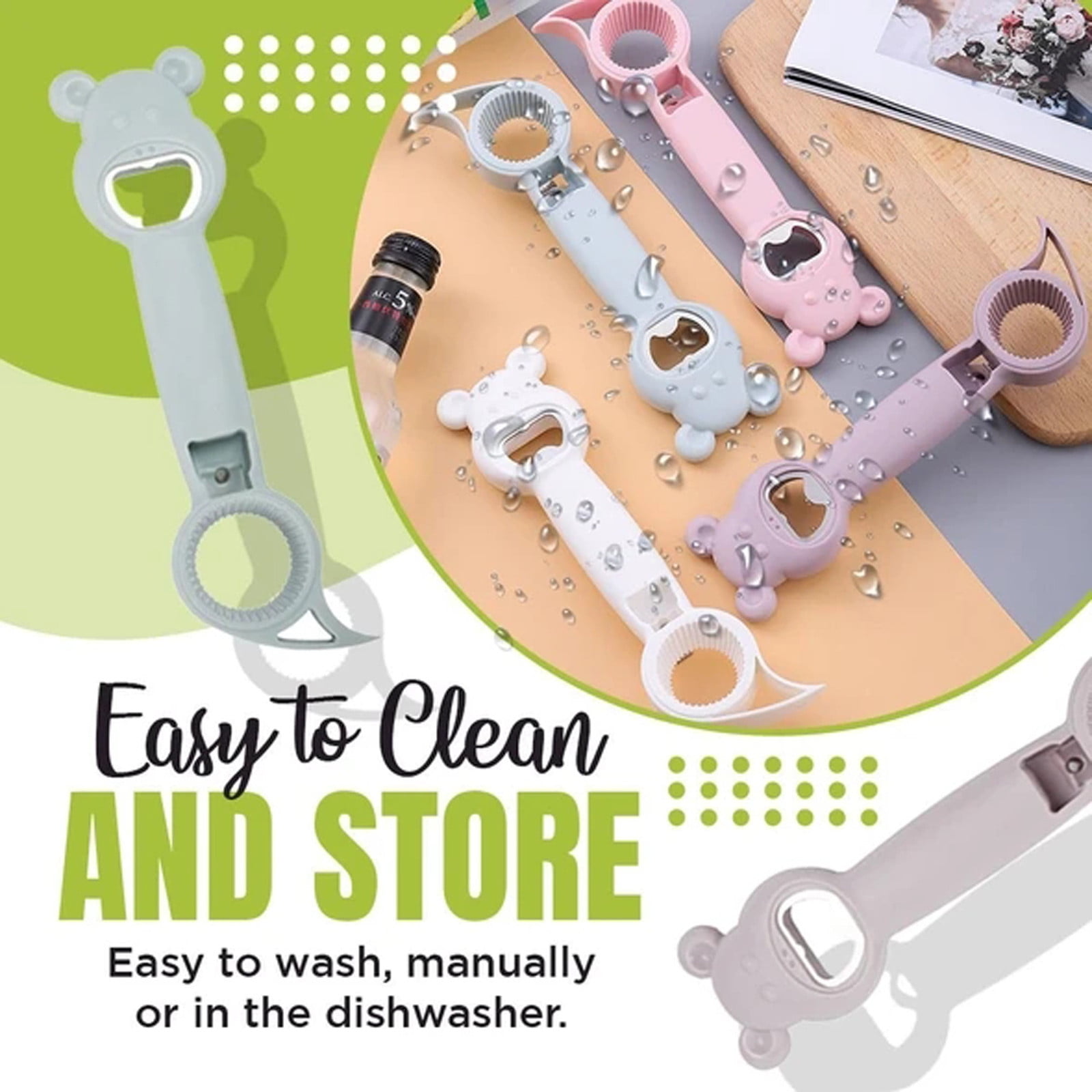 JWDX Bottle and Can Openers Clearance! Opener 4Pcs Can Cap Canned Bottle Home Bottle Multifunctional 4-In-1 Kitchen，Dining & Bar, Four in One Corkscrew Promotion Include 4 × Bottle Opener AS shown - Image 7