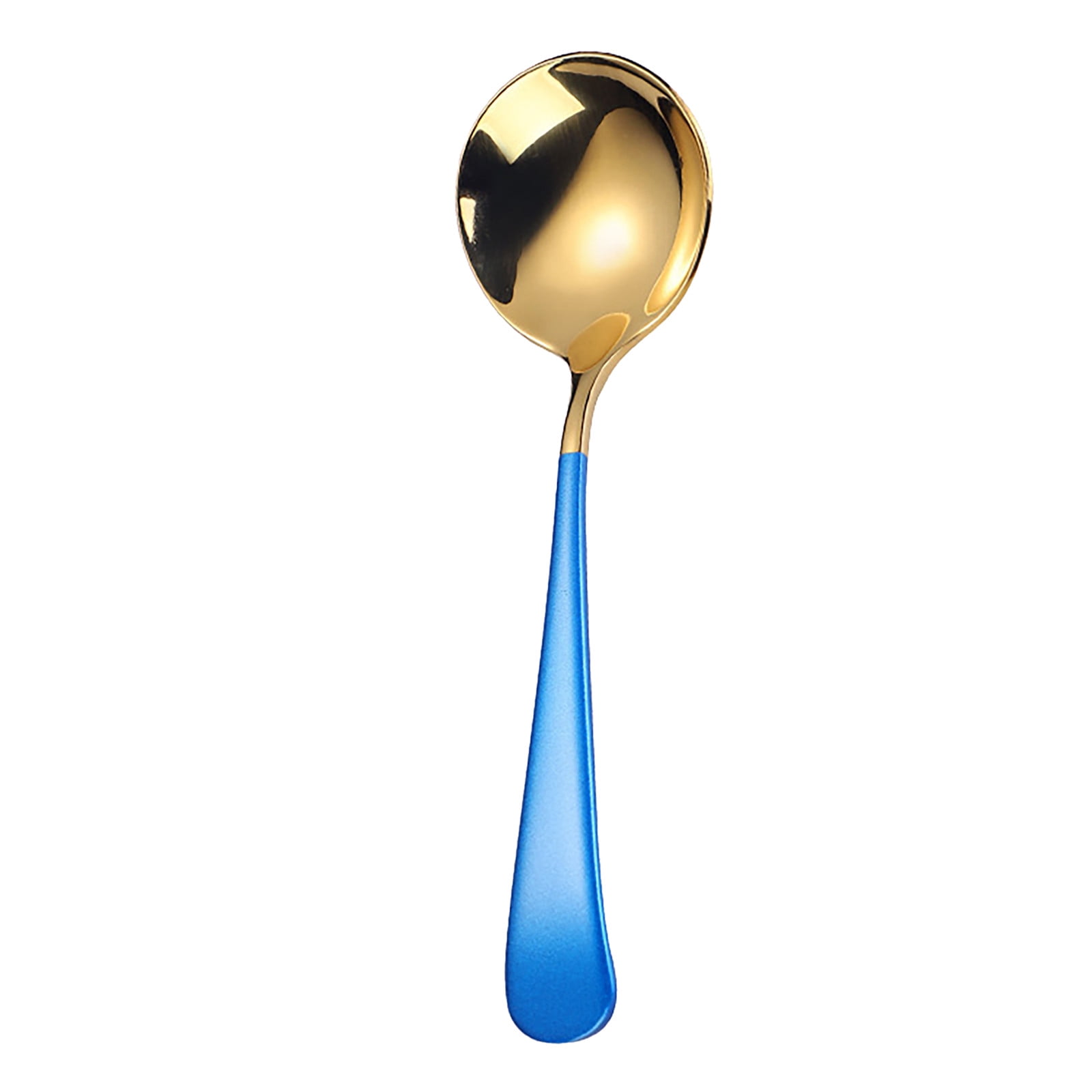 JWDX Tableware Clearance! 6.2 Inch Length Stainless Steel Spoons Portable Handle Soup Spoons E - Image 1