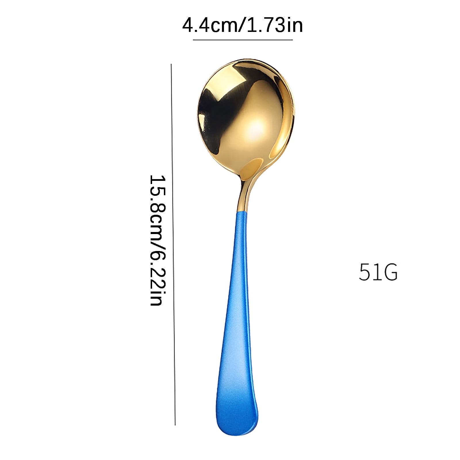 JWDX Tableware Clearance! 6.2 Inch Length Stainless Steel Spoons Portable Handle Soup Spoons E - Image 3