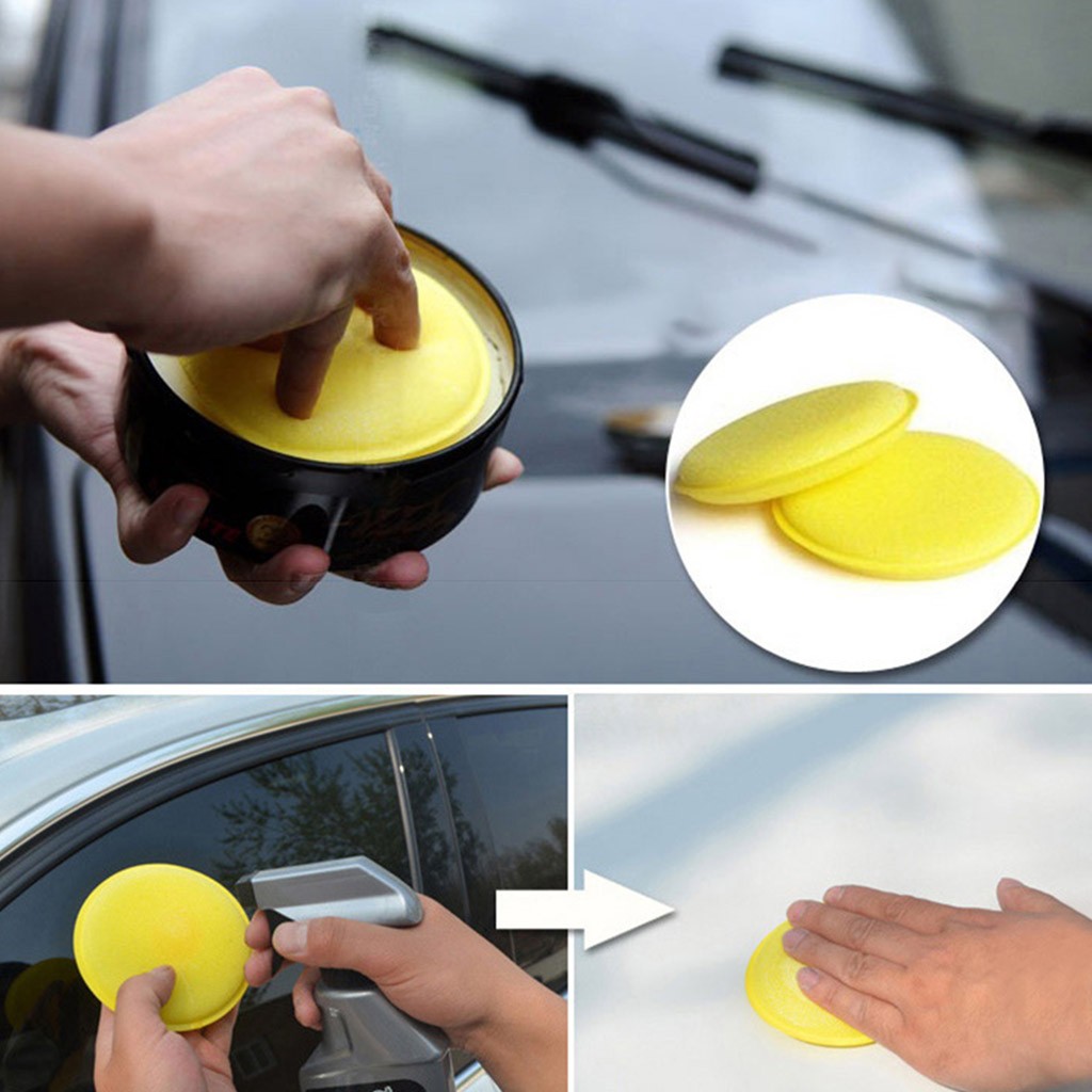 JWDX Cleaning Brush Clearance! Sponge Pad Wax Household for Car Cleaning Polishing Polishing Kit Car Applicator Cleaning Supplies, Cleaning Brush Promotion Include 12X Car Washing Sponge Yellow - Image 4