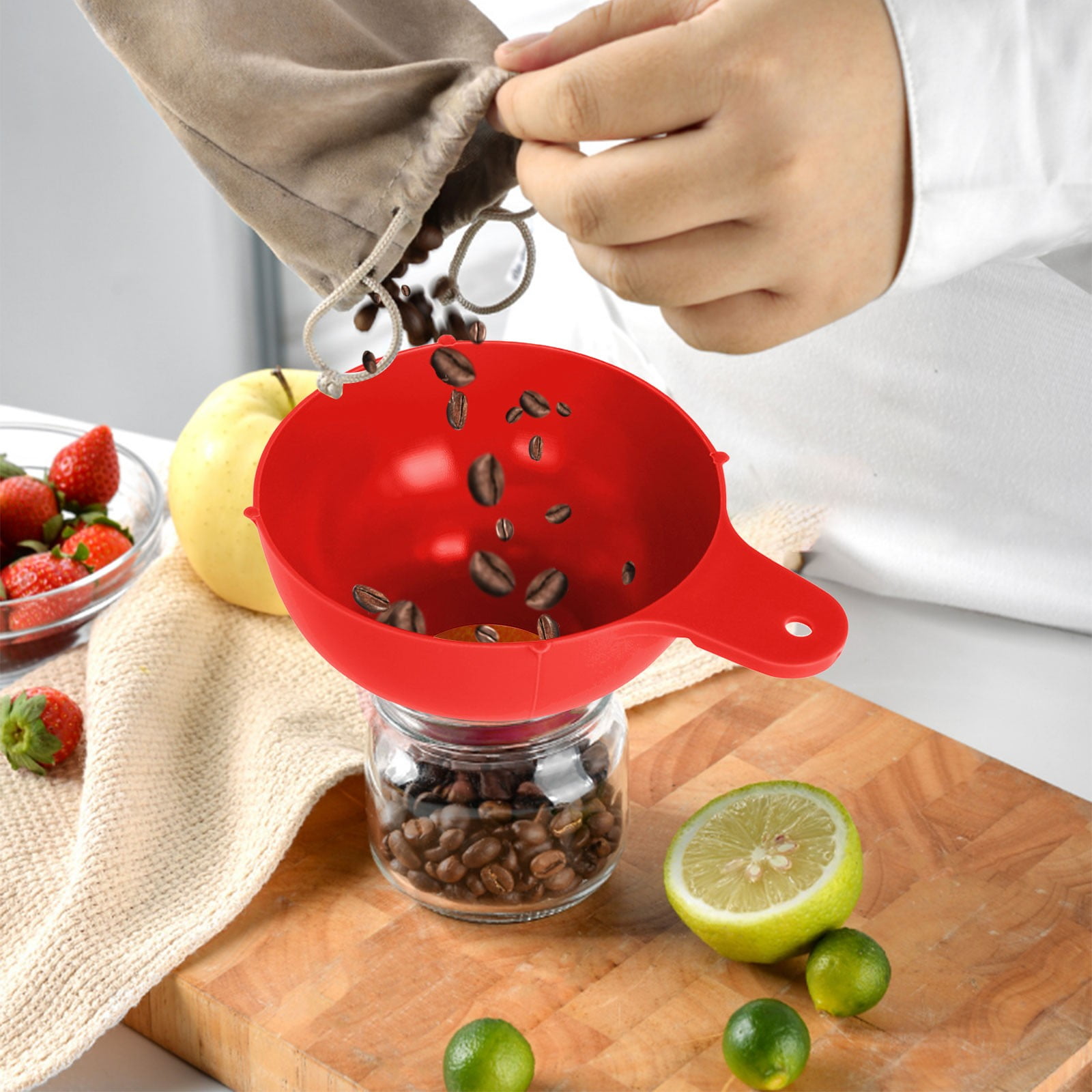 JWDX Funnel Clearance! Plastic Red Wide Mouth Funnel, Kitchen Funnel Promotion Include 1X Funnel Watermelon red - Image 3