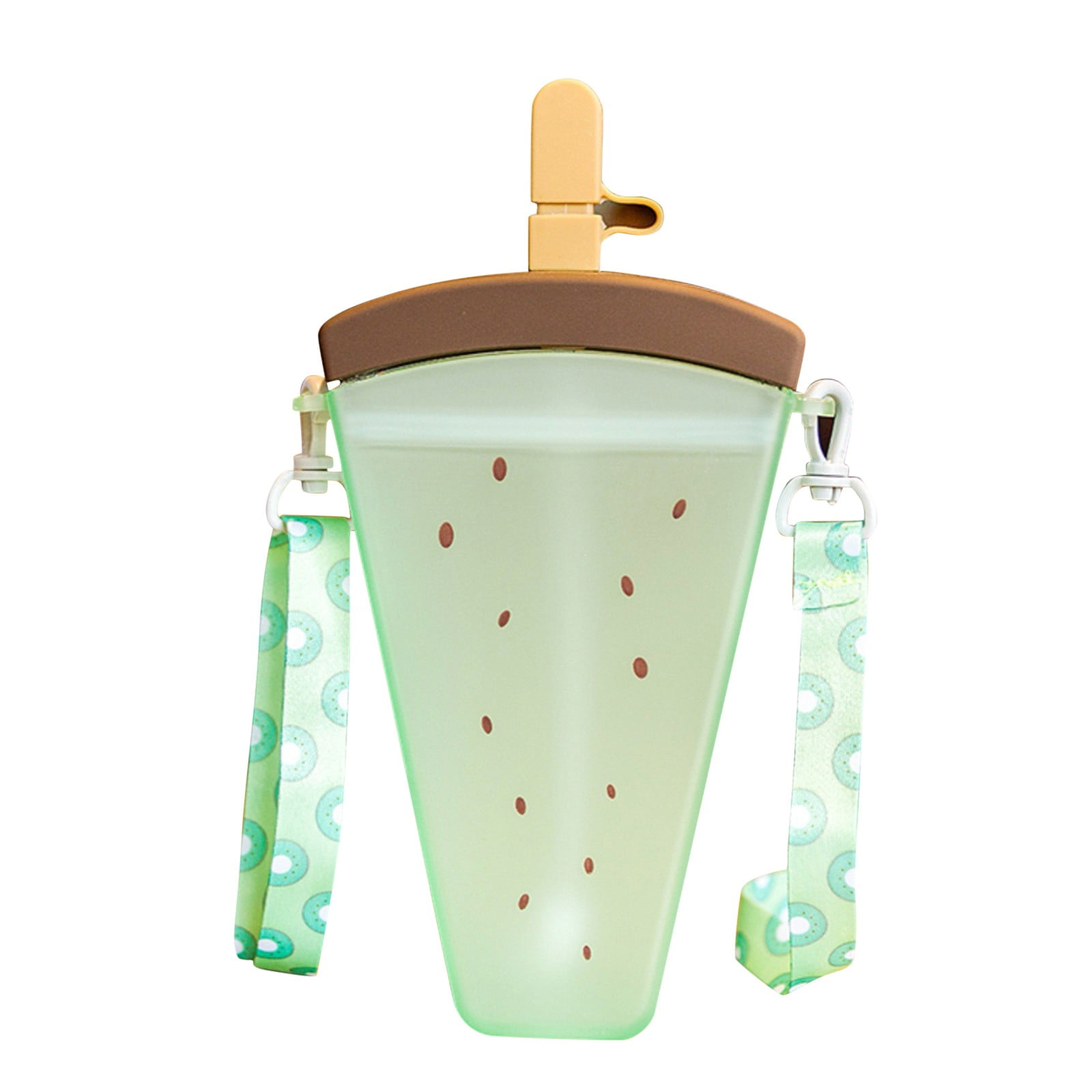 JWDX Glass and Bottle Clearance! Cute Watermelon Straw Water Bottle Ice Cream Popsicle Cup with Shoulder Strap, Kitchen Cups Promotion Include 1Pc Ice Cream Cup Green - Image 1