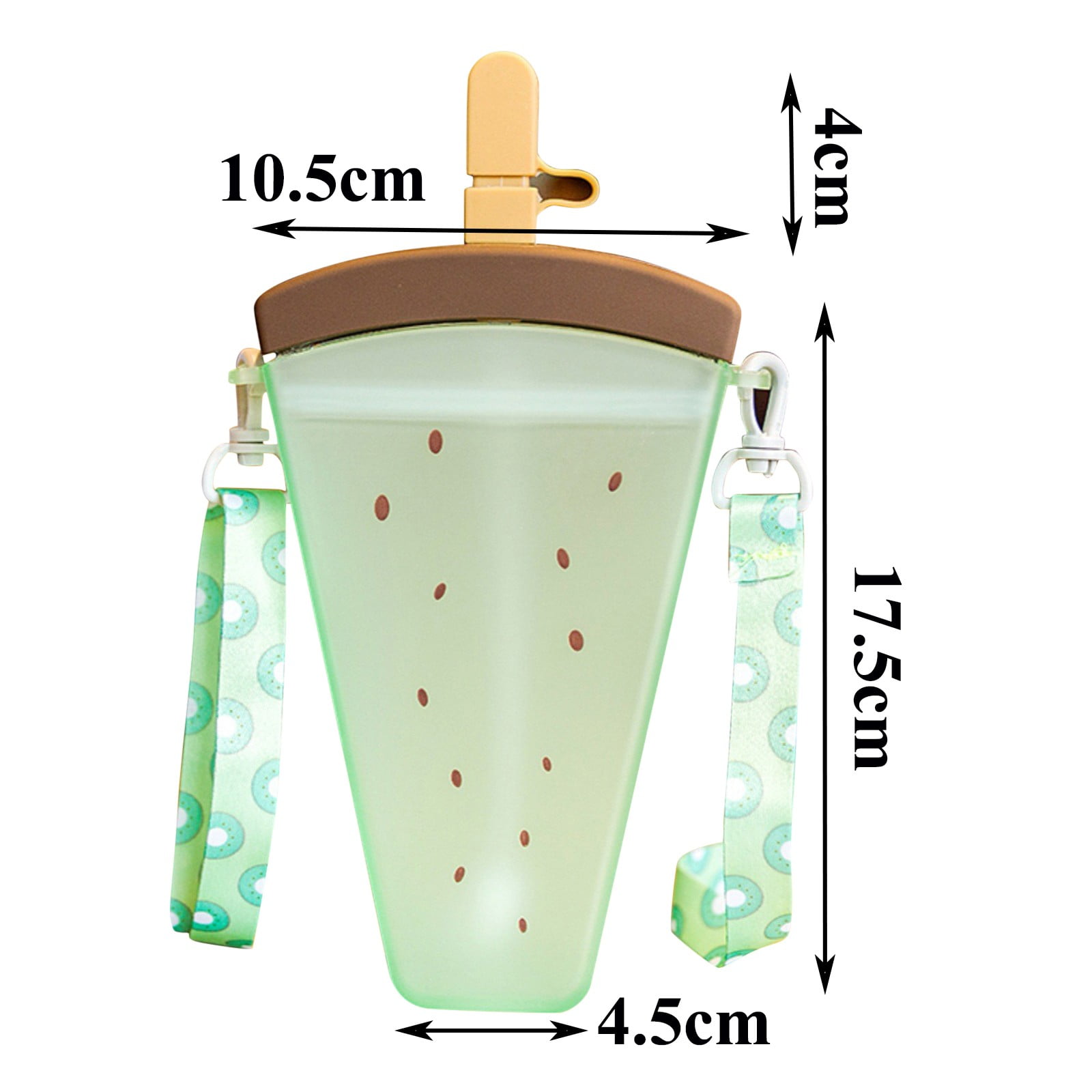 JWDX Glass and Bottle Clearance! Cute Watermelon Straw Water Bottle Ice Cream Popsicle Cup with Shoulder Strap, Kitchen Cups Promotion Include 1Pc Ice Cream Cup Green - Image 4