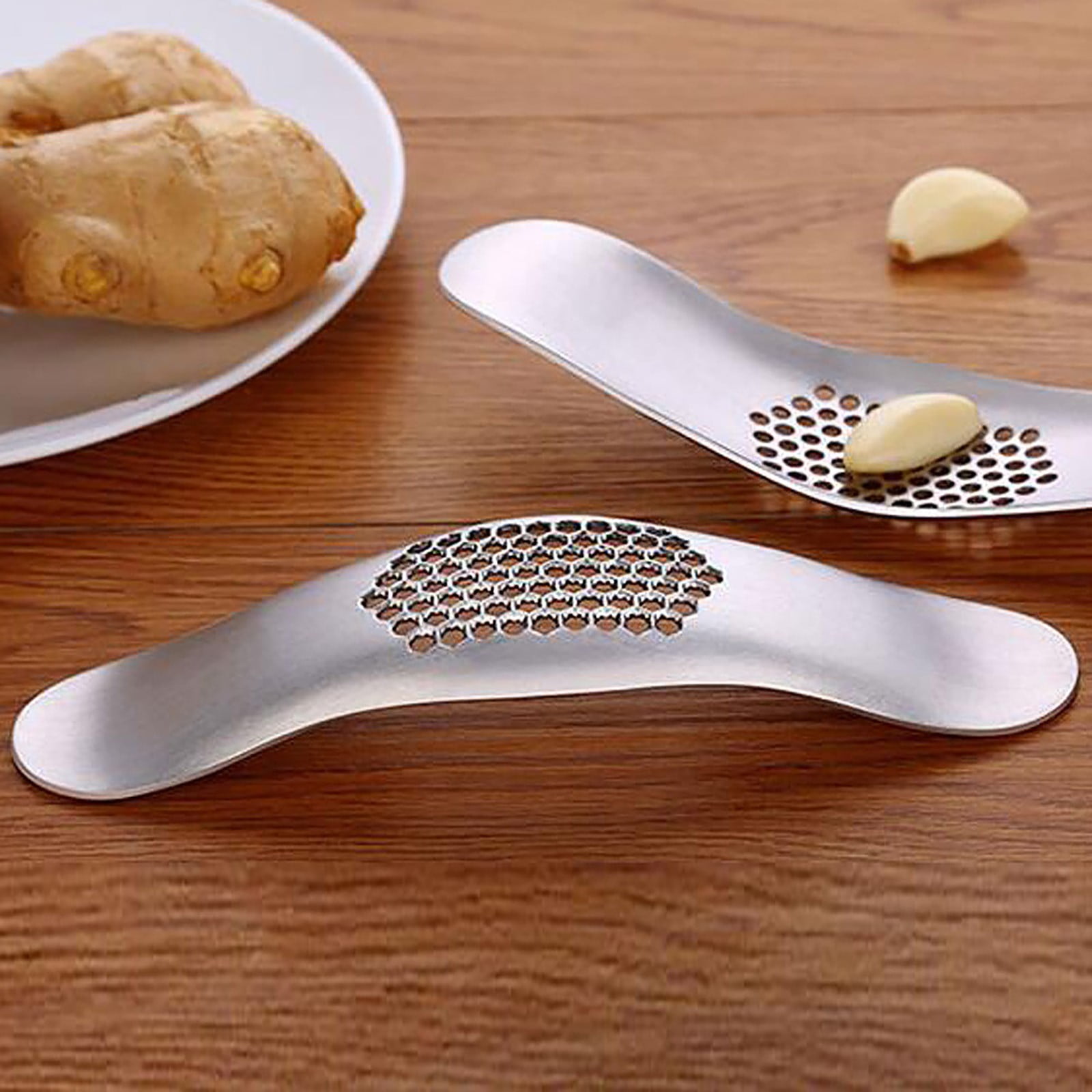 JWDX Garlic Press Clearance! Press Mincer Steel Chopper Rocking Peeler Stainless Crusher Garlic Tool Tools Home Improvement, Garlic Press Promotion Include 1 Stainless Steel Garlic and Ginger Grater AS shown - Image 5