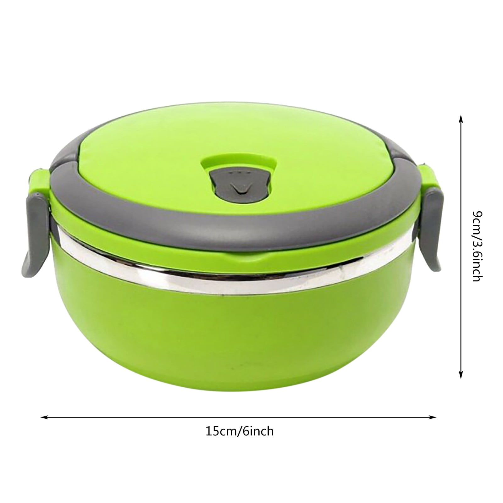JWDX Storage Containers Clearance! Stainless Steel Round 1 Layer Insulated Food Thermal Containers Lunch Box Case, Storage Container Promotion Include 1Pc Round Lunch Box Green - Image 3