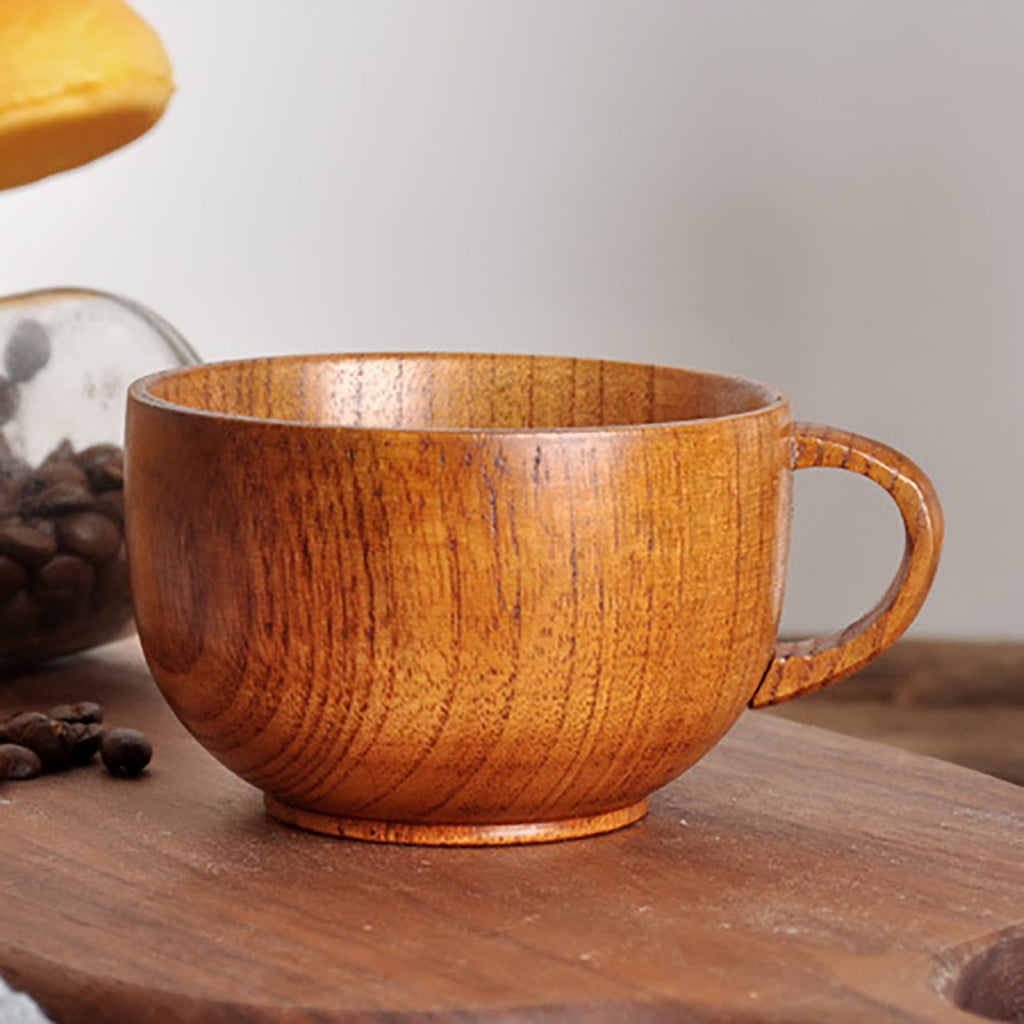 JWDX Glass and Bottle Clearance! Cup Wooden Beer Tea Juice Milk Water Handmade Wood Mug Coffee Primitive Glass&Bottle, Kitchen Cups Promotion Include 1X Cup Gold - Image 2