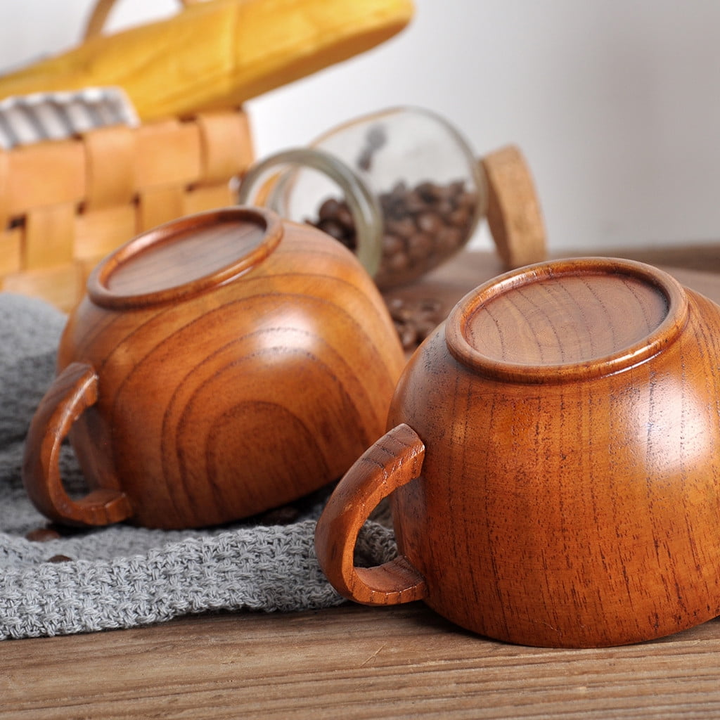 JWDX Glass and Bottle Clearance! Cup Wooden Beer Tea Juice Milk Water Handmade Wood Mug Coffee Primitive Glass&Bottle, Kitchen Cups Promotion Include 1X Cup Gold - Image 8
