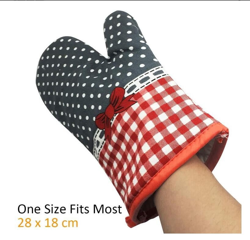 JWDX Oven Mitts Clearance! Kitchen Cooking Cotton Microwave Oven Gloves Mitts Pot Pad Heat Protected Beige, Oven Socks Promotion Include 2*Oven Gloves AS shown - Image 5