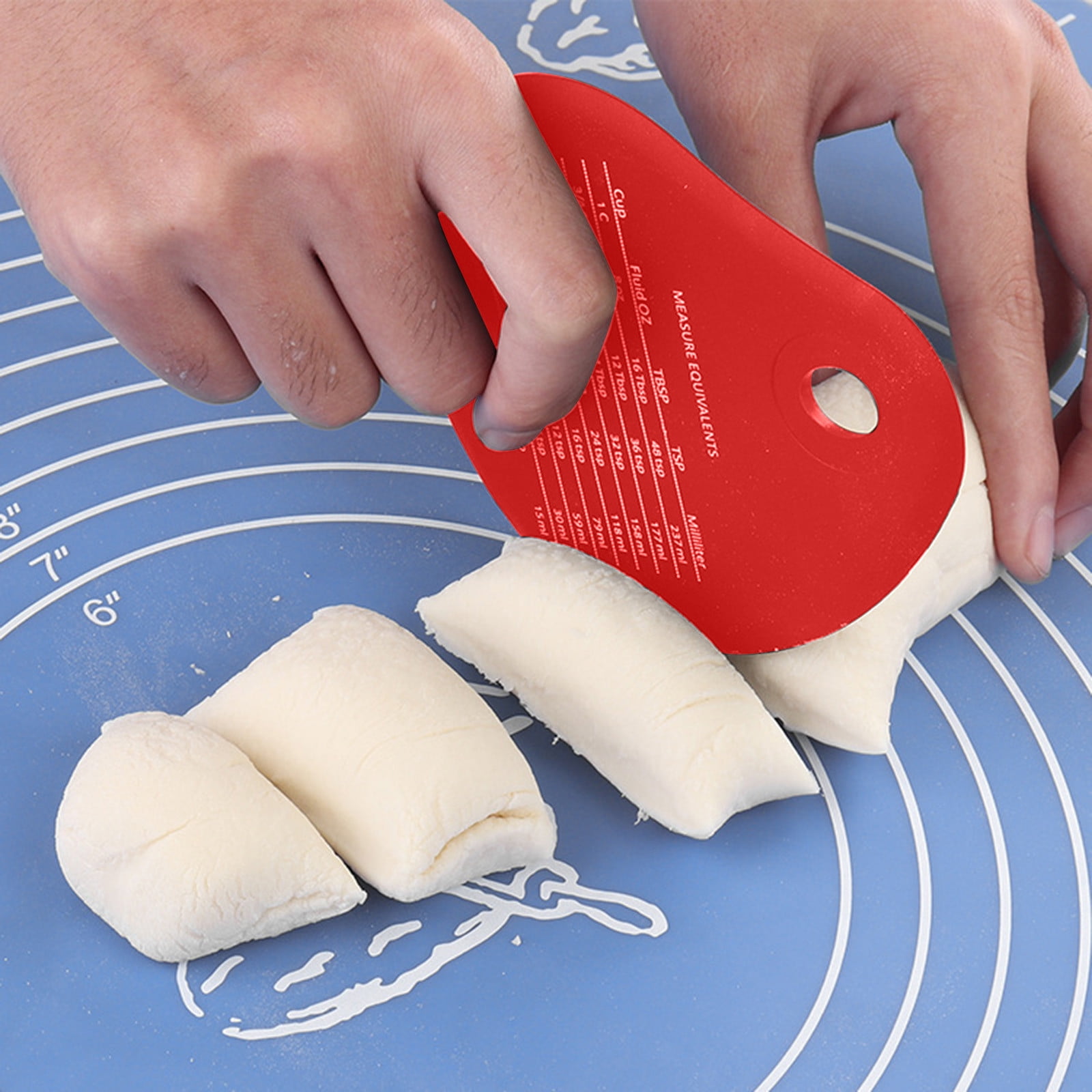 JWDX Peeler Clearance! Chief Stainless Steel Scraper Memo Scraper Cut Dough Silicone Scraper Blade, Kitchen Peeler Promotion Include 1×Noodle Cutter Red - Image 2