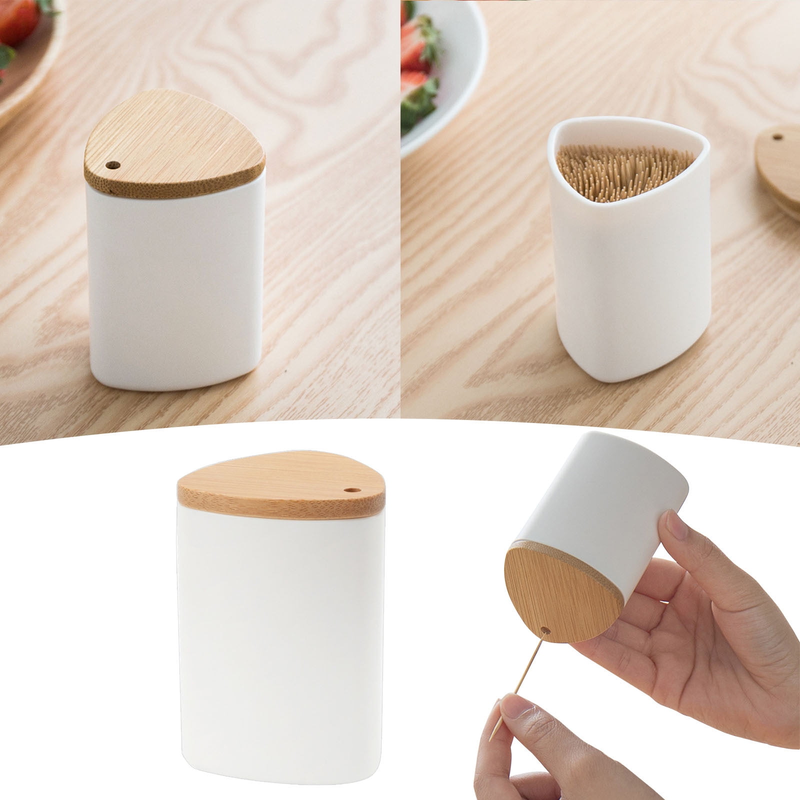 JWDX Storage Containers Clearance! Toothpick Container Toothpick Storage Box Home Hotel Simple White Toothpick Bottle Suitable for Family Restaurant Hotel, Include 1*Toothpick Box AS shown - Image 2