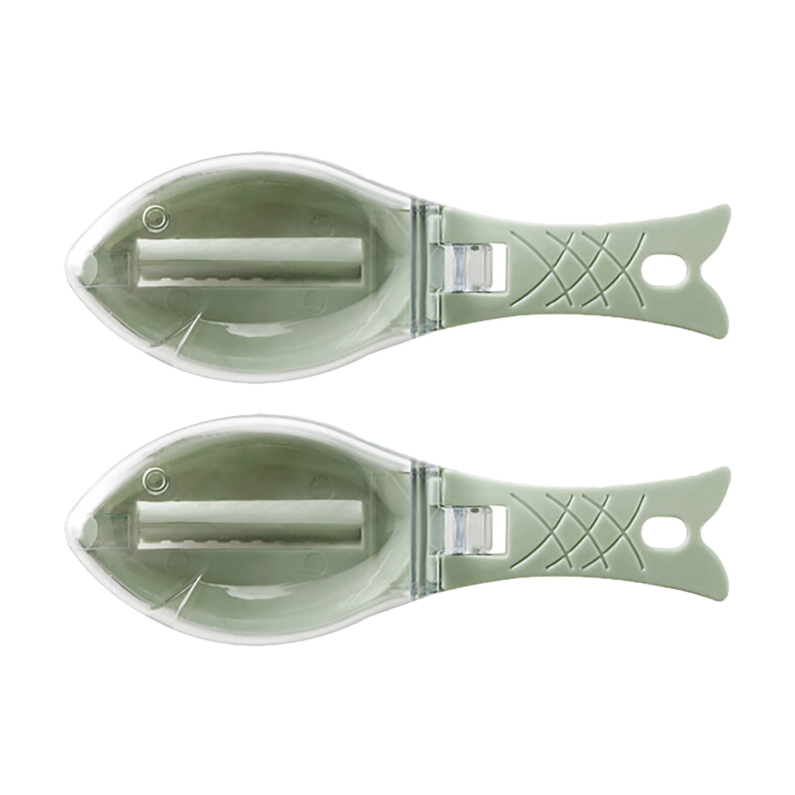 JWDX Scale Scraper, Peeler Clearance! Household Kitchen Tools Fishs Scale Scraper Remover with Lid White Green - Image 1