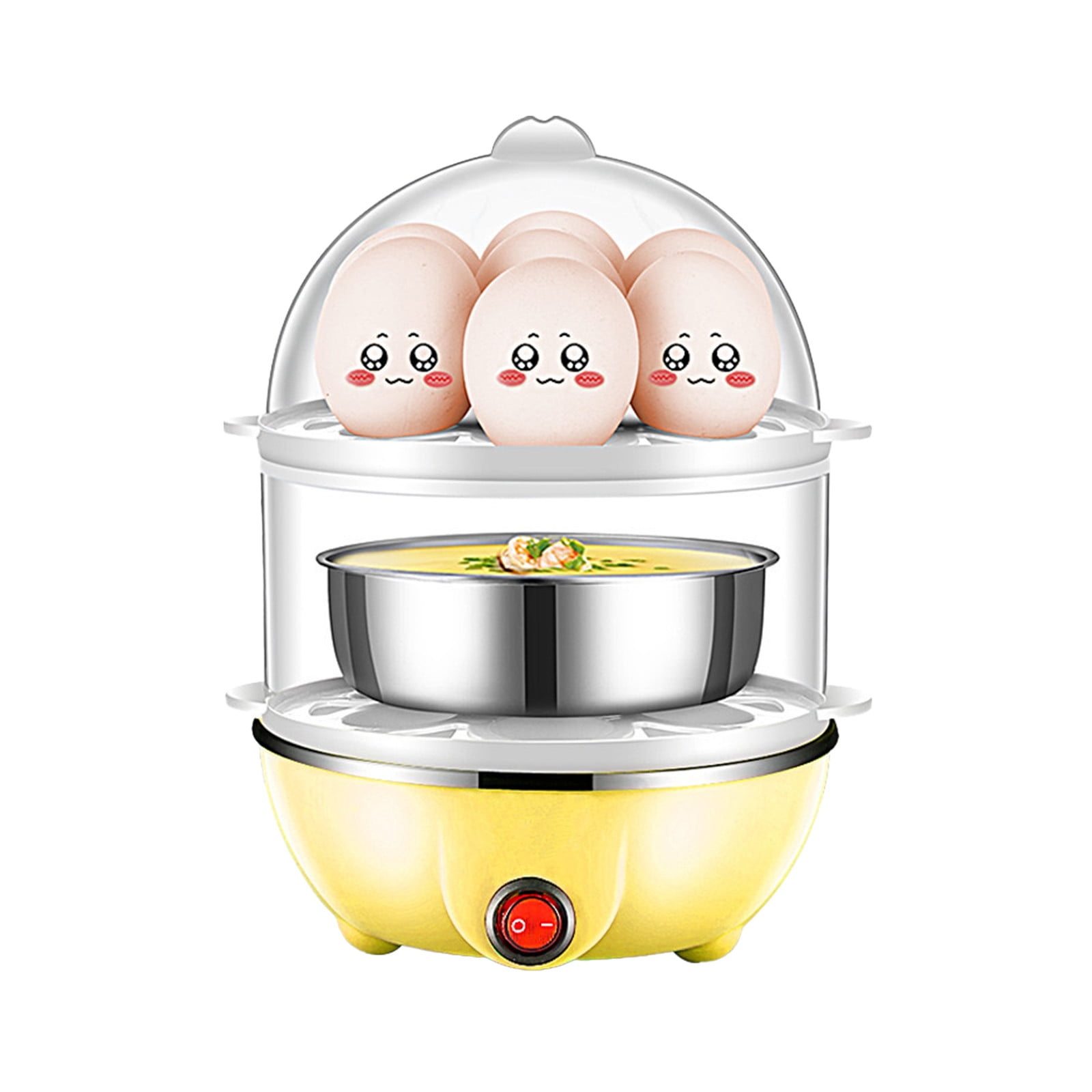 JWDX Egg Steamer Clearance! Eggs Cooker Double Breakfast Machine Stainless Steel Multi Function Steamer, Cooking Molds Promotion Include 1*Egg Steamer Yellow - Image 6