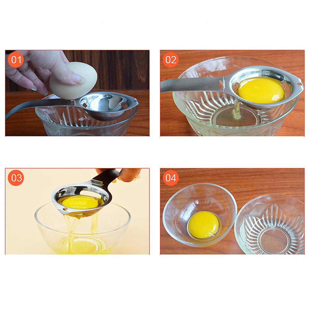 JWDX Bakeware Clearance! Kitchen Silver Egg Yolk Steel Tool Separator White Stainless Gadget Cooking Kitchen，Dining & Bar, Kitchen Fork Promotion Include 1X Egg White Separator Silver - Image 4