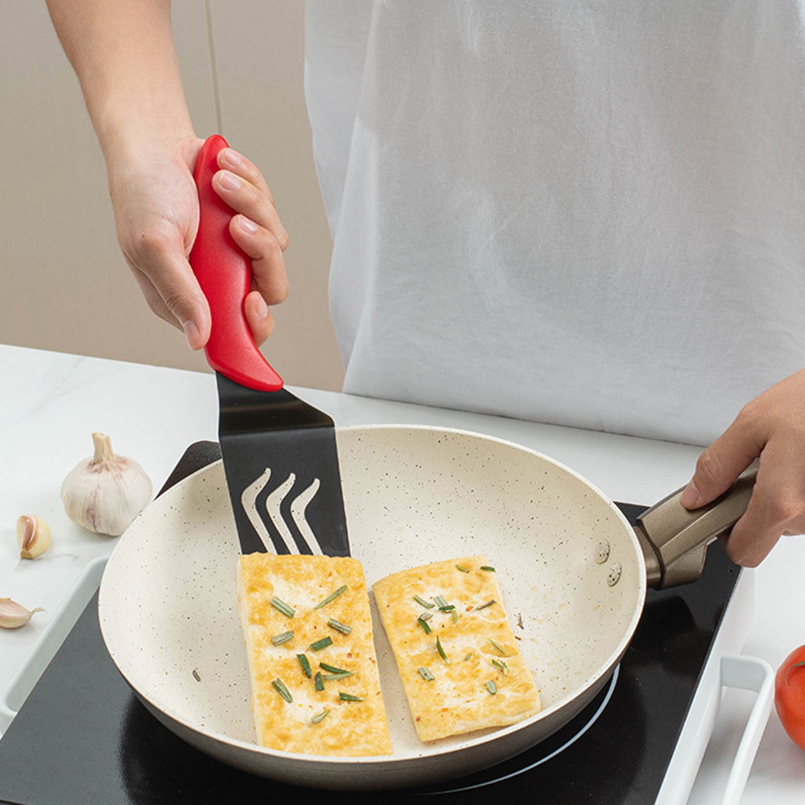 JWDX Cooking Utensils Clearance! Stainless Steel Pizza Spatula Transfer Shovel Triangle Spatula Long Dish Spatula Frying Spatula Baked Pizza Transfer Tool, Include A Pizza Peel AS shown - Image 2