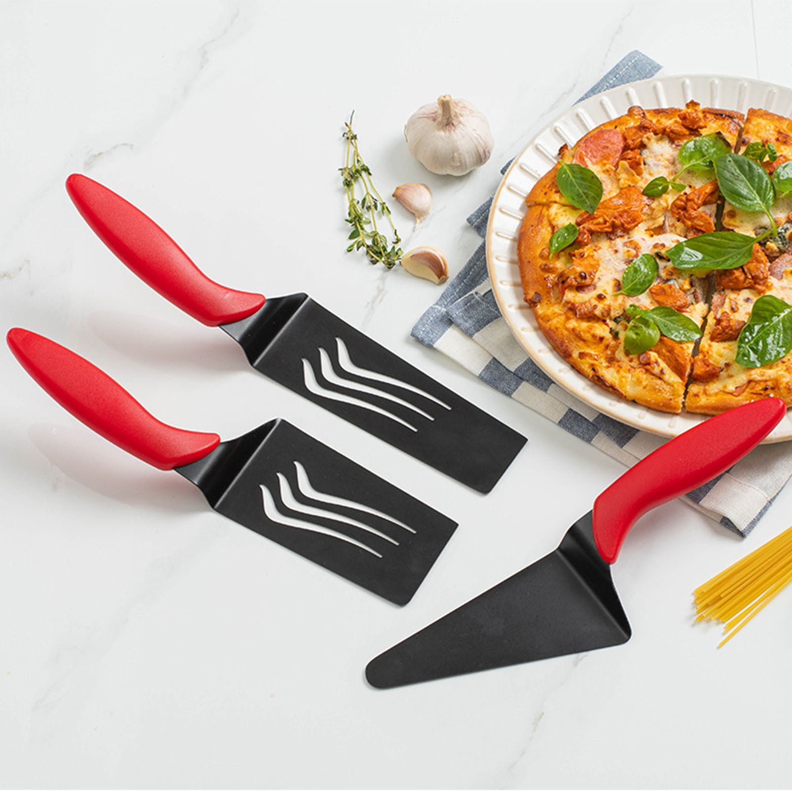 JWDX Cooking Utensils Clearance! Stainless Steel Pizza Spatula Transfer Shovel Triangle Spatula Long Dish Spatula Frying Spatula Baked Pizza Transfer Tool, Include A Pizza Peel AS shown - Image 4