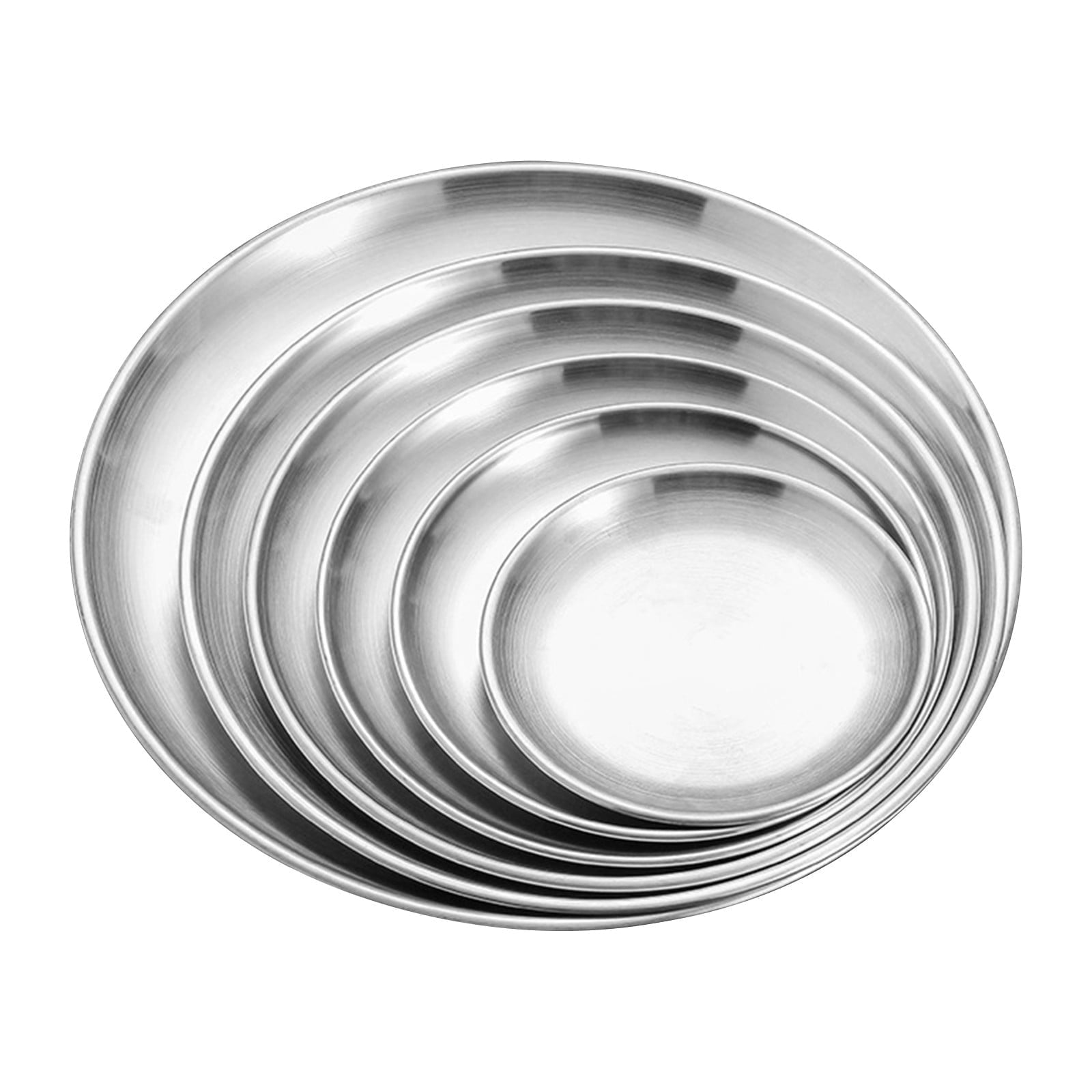 JWDX Baking Trays and Trays Clearance! Pizza Pan Set Chef Stainless Steel Round Baking Pizza Pans Pizza Tray for Pizza Pie Cake Cookie Heavy Duty & Durable Oven, Include 1X Stainless Steel Baking Pan Silver - Image 4