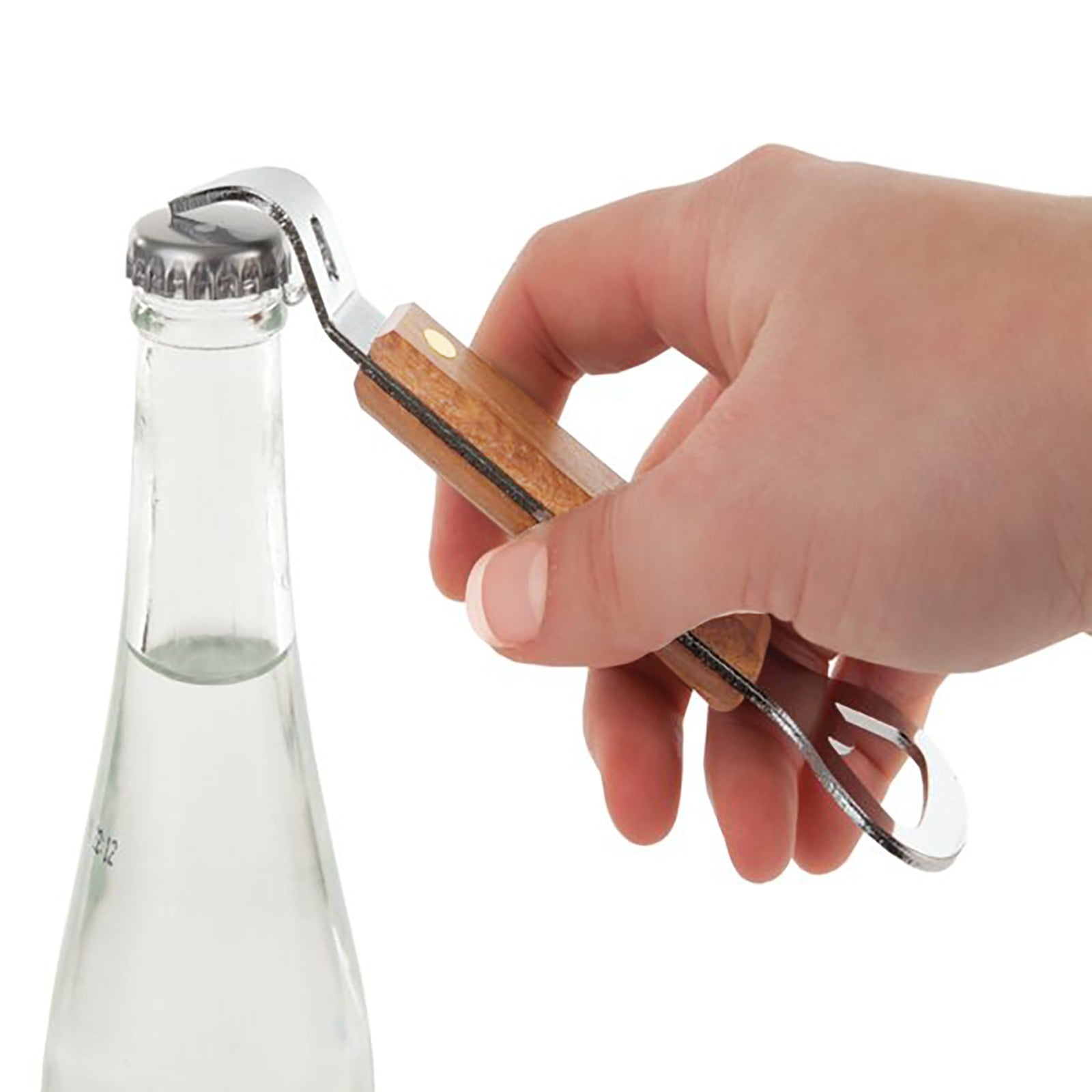JWDX Bottle and Can Openers Clearance! Beer Opener with Wooden Handle Can Openers are Used for Kitchen Miscellaneous Items, Bottle Opener Promotion Include 1Pc Small Household Can Opener Brown - Image 2