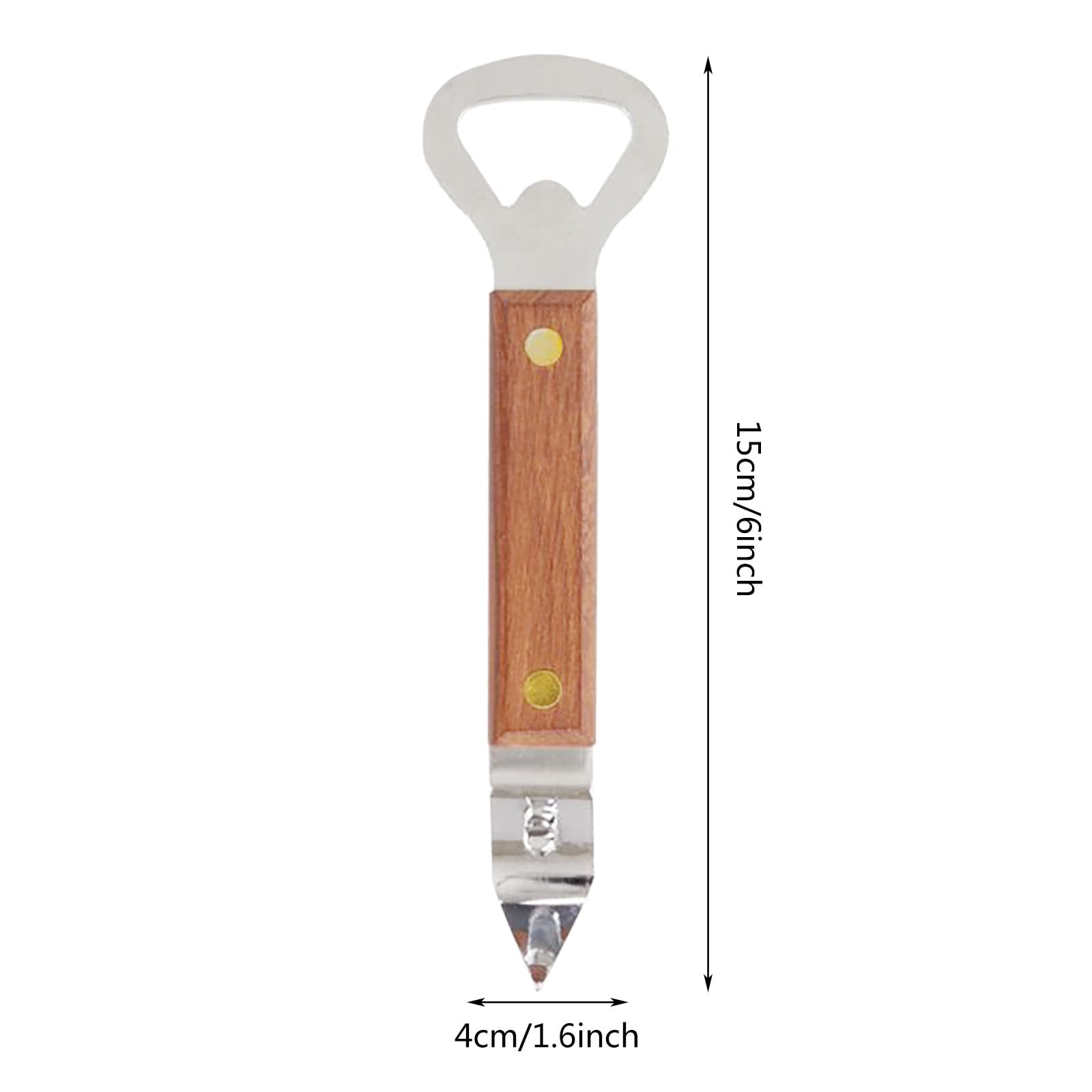 JWDX Bottle and Can Openers Clearance! Beer Opener with Wooden Handle Can Openers are Used for Kitchen Miscellaneous Items, Bottle Opener Promotion Include 1Pc Small Household Can Opener Brown - Image 3