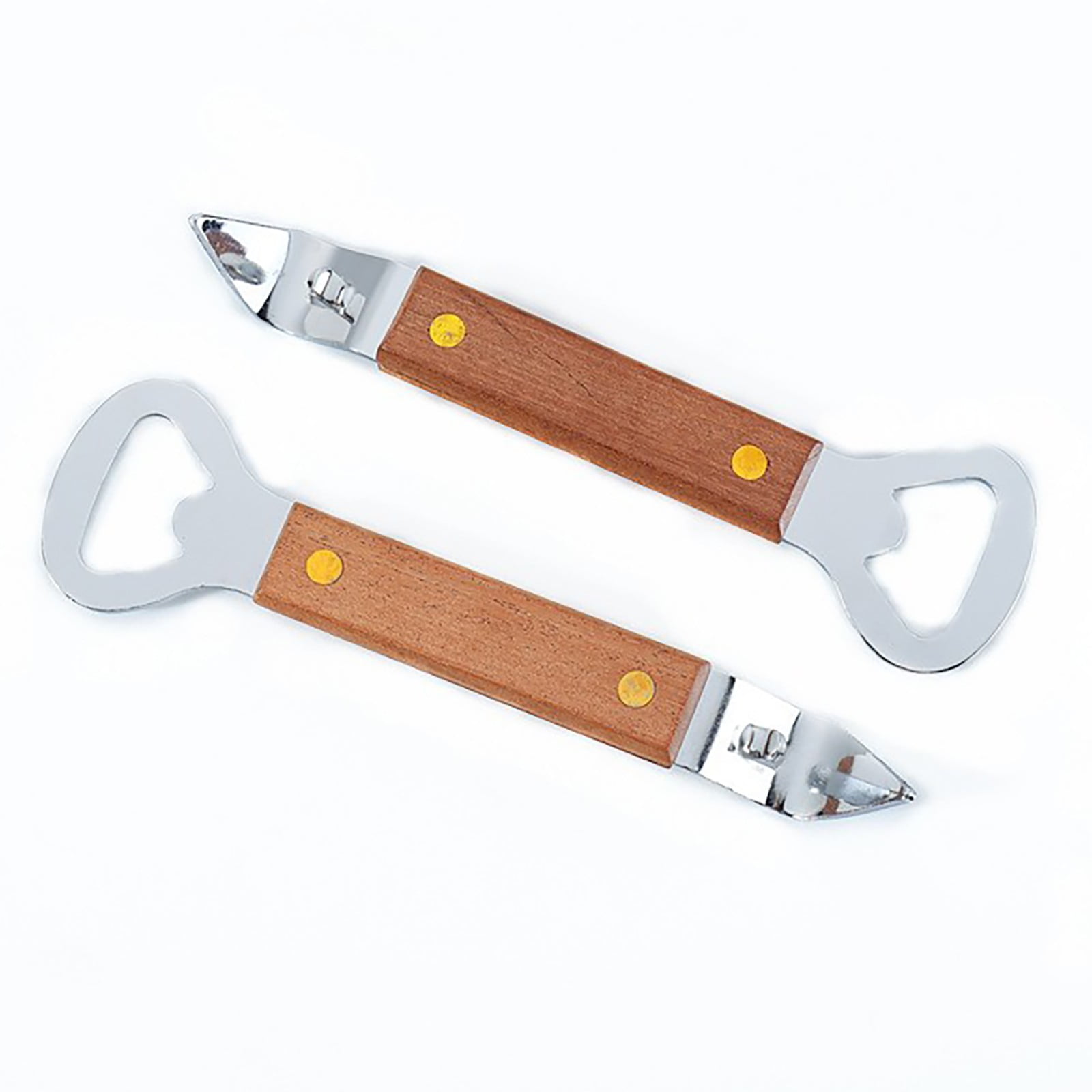 JWDX Bottle and Can Openers Clearance! Beer Opener with Wooden Handle Can Openers are Used for Kitchen Miscellaneous Items, Bottle Opener Promotion Include 1Pc Small Household Can Opener Brown - Image 4