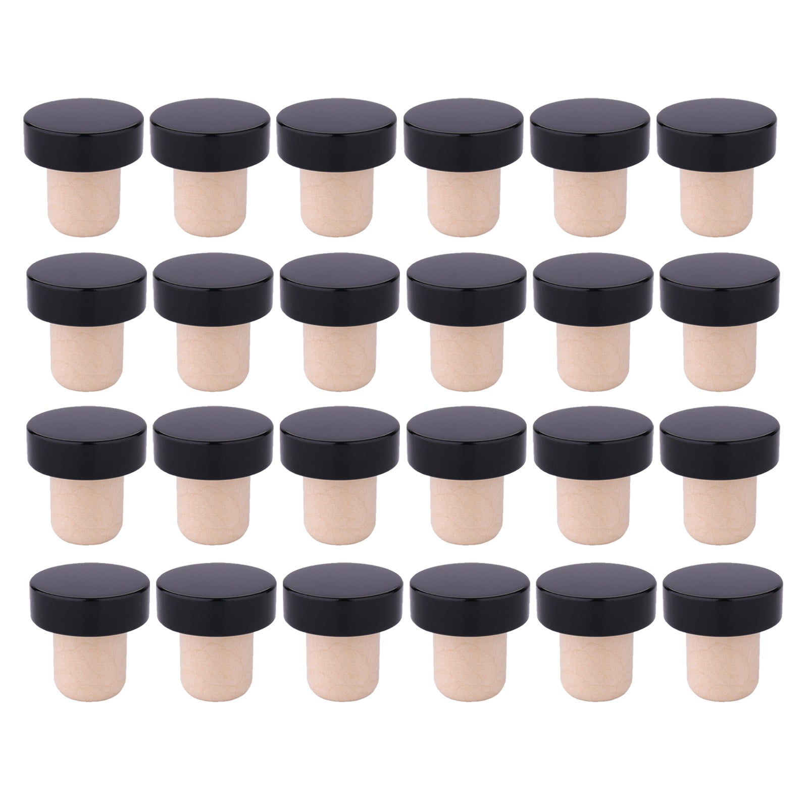 JWDX Wine Stopper Clearance! 24Pc T Shaped Stopper Cork Wine Stopper Bottle Stoppers Reusable Wine Bottle Stopper Sealing Plug Bottle Cap for Wine Beer Bottles, Include 24Pc Beer Bottle Stopper Black - Image 1