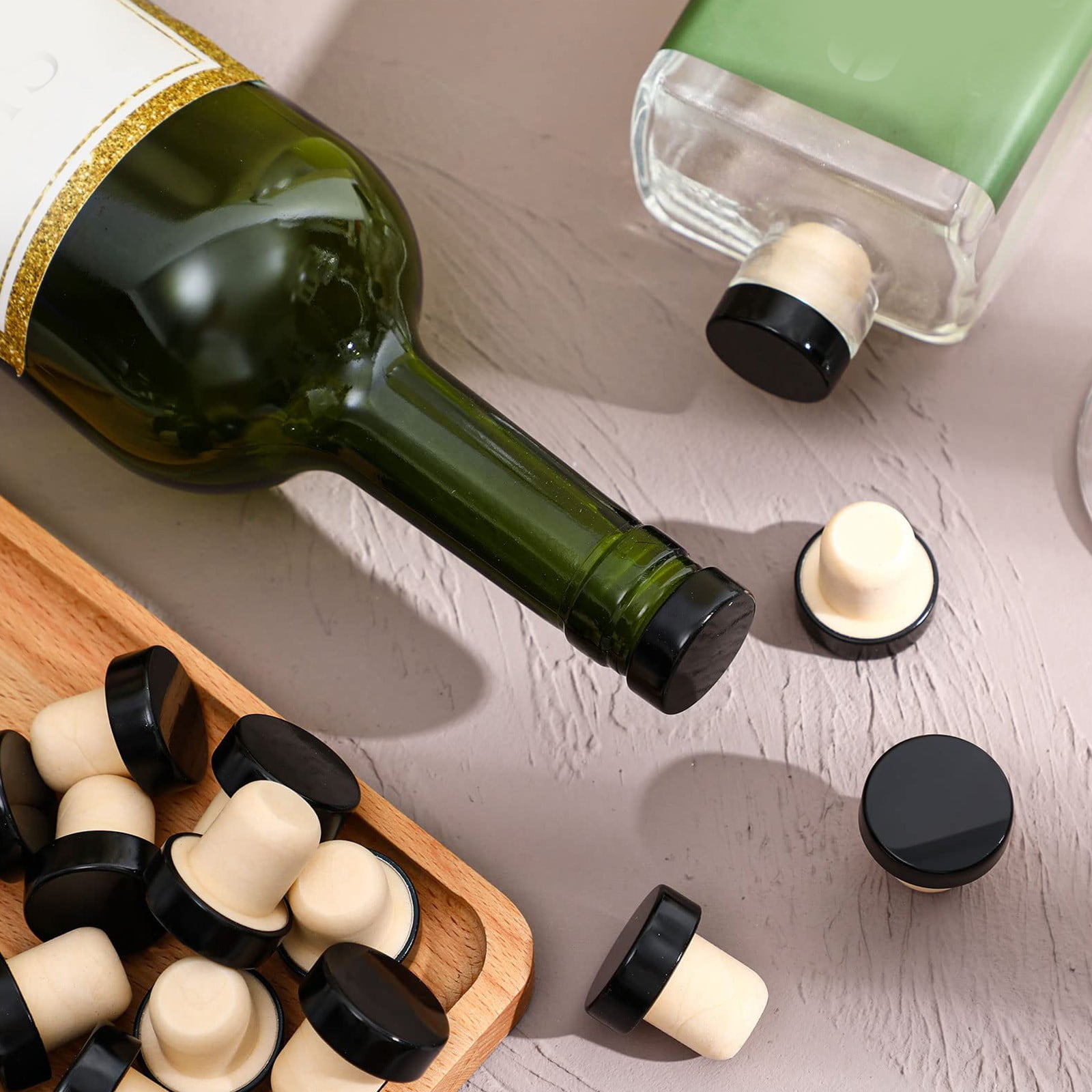 JWDX Wine Stopper Clearance! 24Pc T Shaped Stopper Cork Wine Stopper Bottle Stoppers Reusable Wine Bottle Stopper Sealing Plug Bottle Cap for Wine Beer Bottles, Include 24Pc Beer Bottle Stopper Black - Image 7
