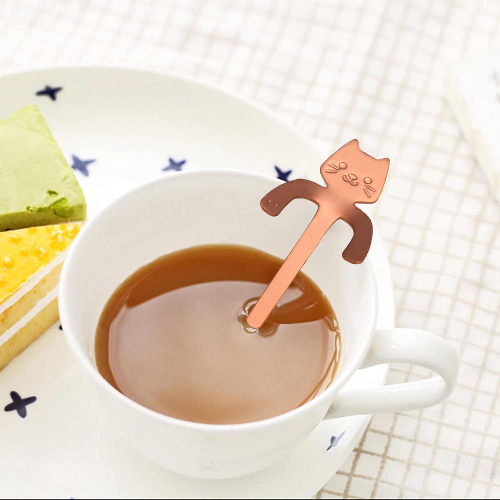 JWDX Tableware Clearance! Cat Spoon Short Handle Spoons Flatware Coffee Drinking Tools Kitchen Gadge, Stainless Steel Bowl Promotion Include 1X Spoon C - Image 5