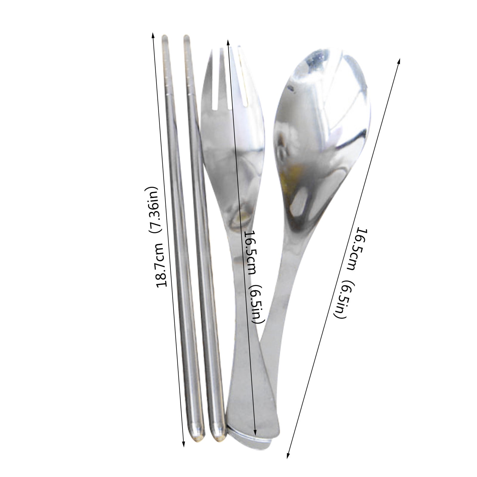 JWDX Tableware Clearance! Portable Cutlery Set 3Pcs Stainless Steel Knife Fork Spoon Family Travel Camping Cutlery Green - Image 3