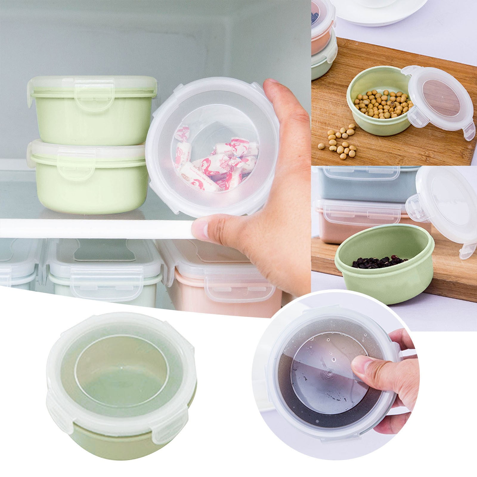 JWDX Storage Containers Clearance! Simple Refrigerator Preservation Box Small Lunch Box Kitchen Lunch Box Plastic Storage Box Sealed Box for Lunch Kitchen Arrangement, Include 1* Bento Box A - Image 2