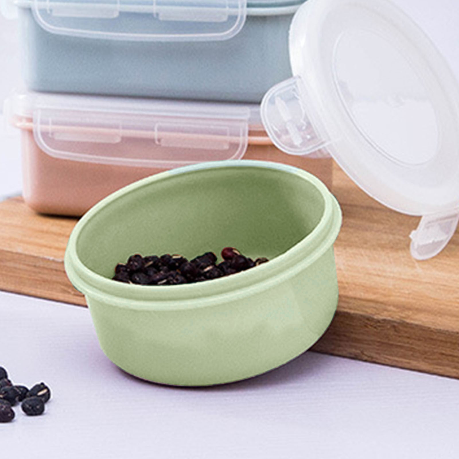 JWDX Storage Containers Clearance! Simple Refrigerator Preservation Box Small Lunch Box Kitchen Lunch Box Plastic Storage Box Sealed Box for Lunch Kitchen Arrangement, Include 1* Bento Box A - Image 5