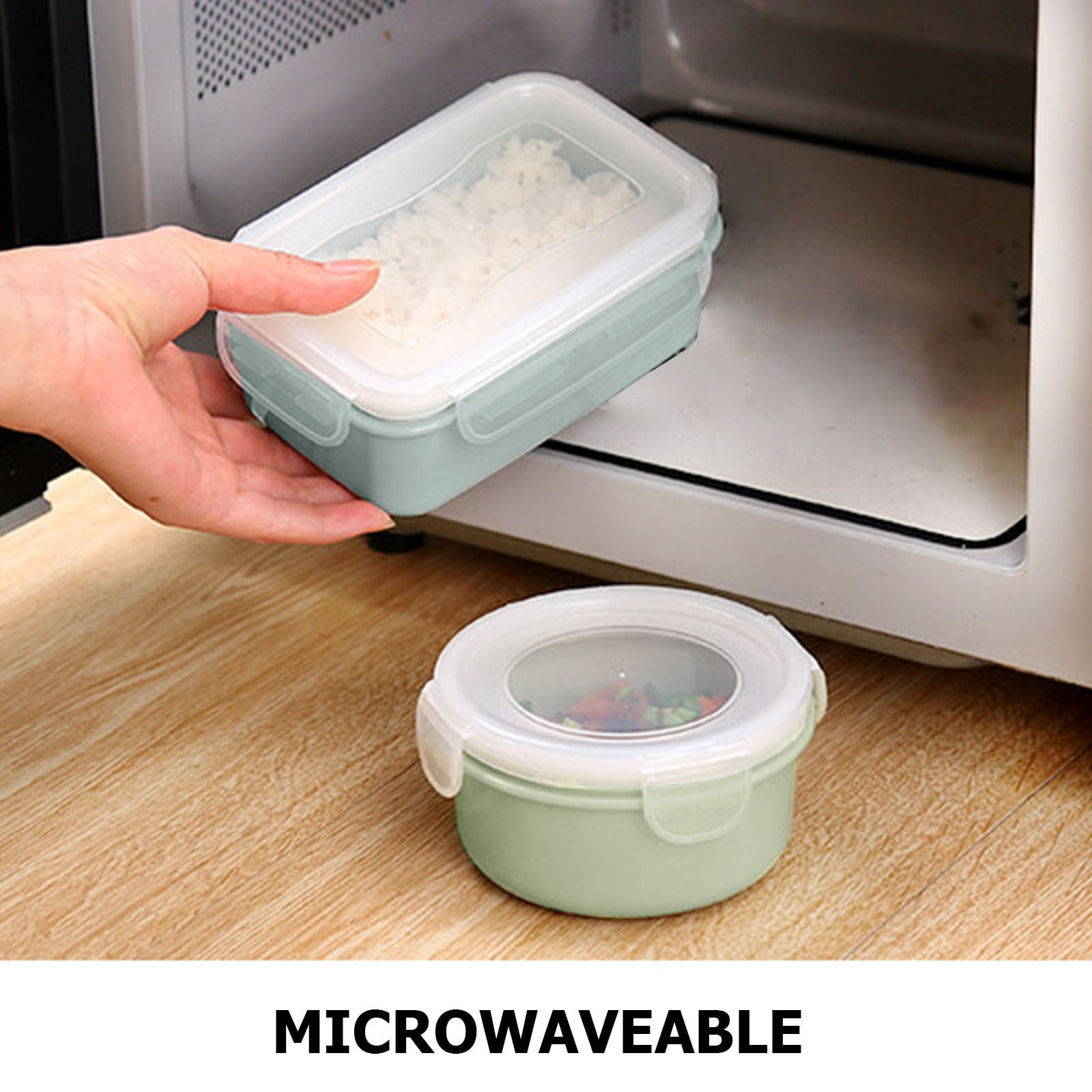 JWDX Storage Containers Clearance! Simple Refrigerator Preservation Box Small Lunch Box Kitchen Lunch Box Plastic Storage Box Sealed Box for Lunch Kitchen Arrangement, Include 1* Bento Box A - Image 7