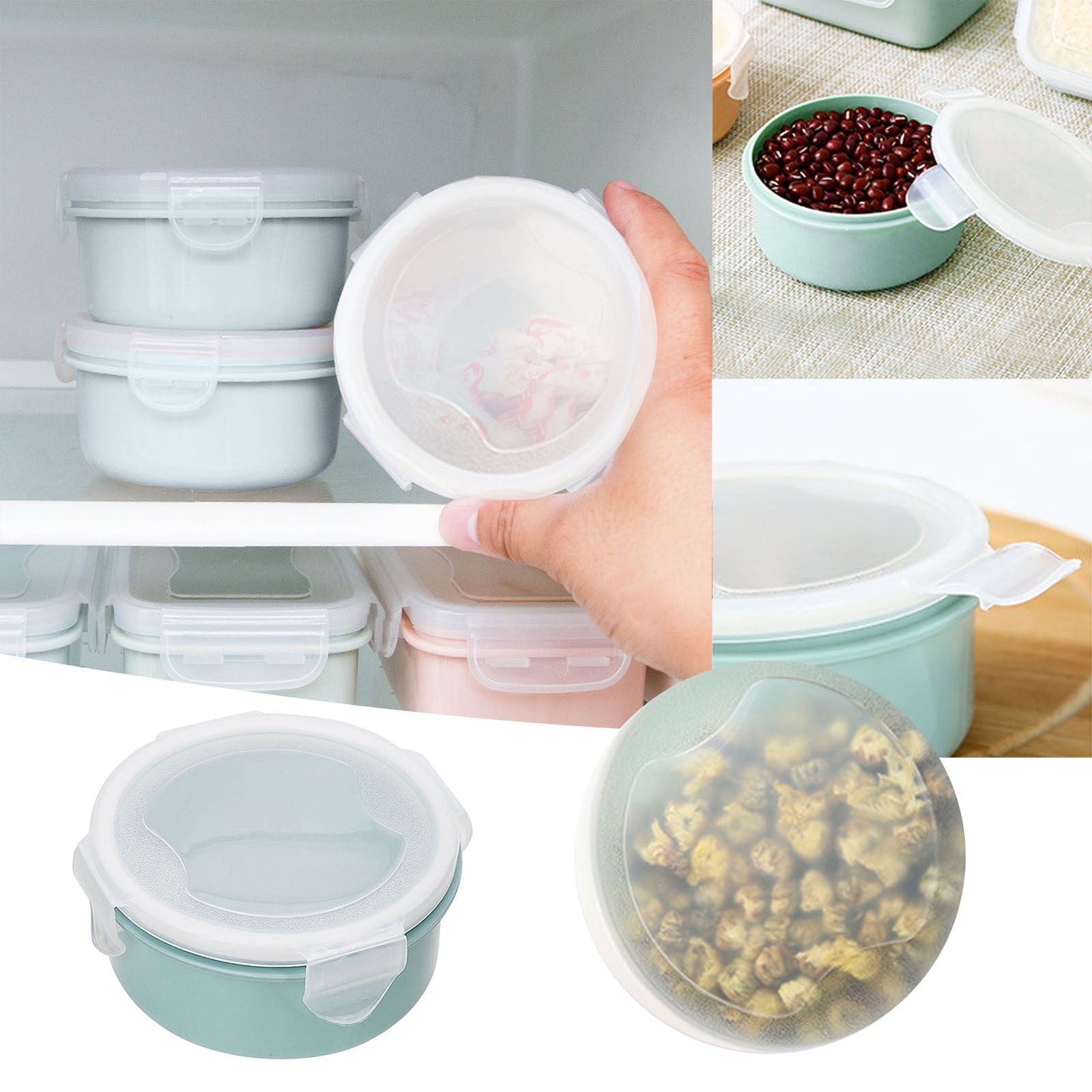 JWDX Storage Containers Clearance! Simple Refrigerator Preservation Box Small Lunch Box Kitchen Lunch Box Plastic Storage Box Sealed Box for Lunch Kitchen Arrangement, Include 1* Bento Box B - Image 2