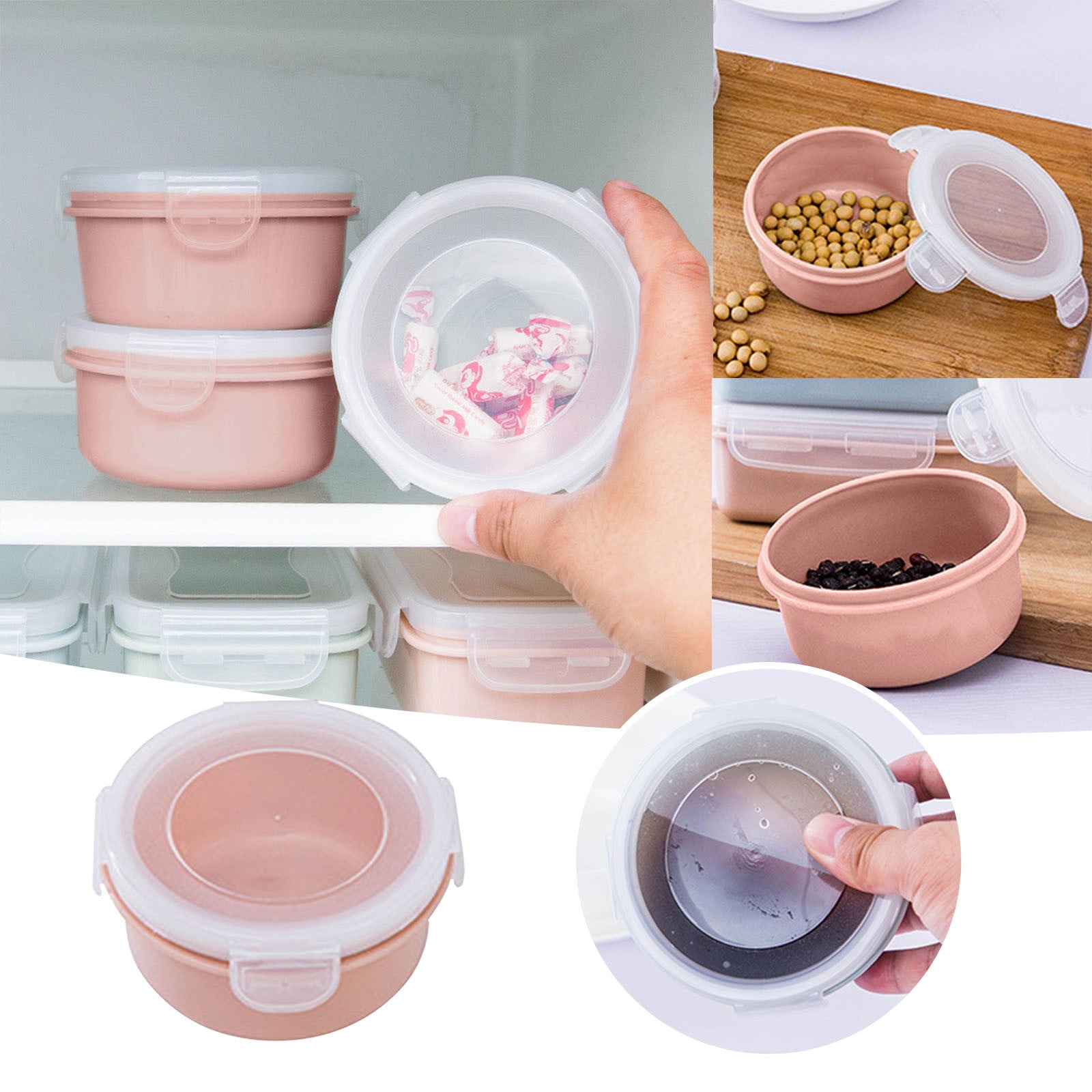 JWDX Storage Containers Clearance! Simple Refrigerator Preservation Box Small Lunch Box Kitchen Lunch Box Plastic Storage Box Sealed Box for Lunch Kitchen Arrangement, Include 1* Bento Box C - Image 2