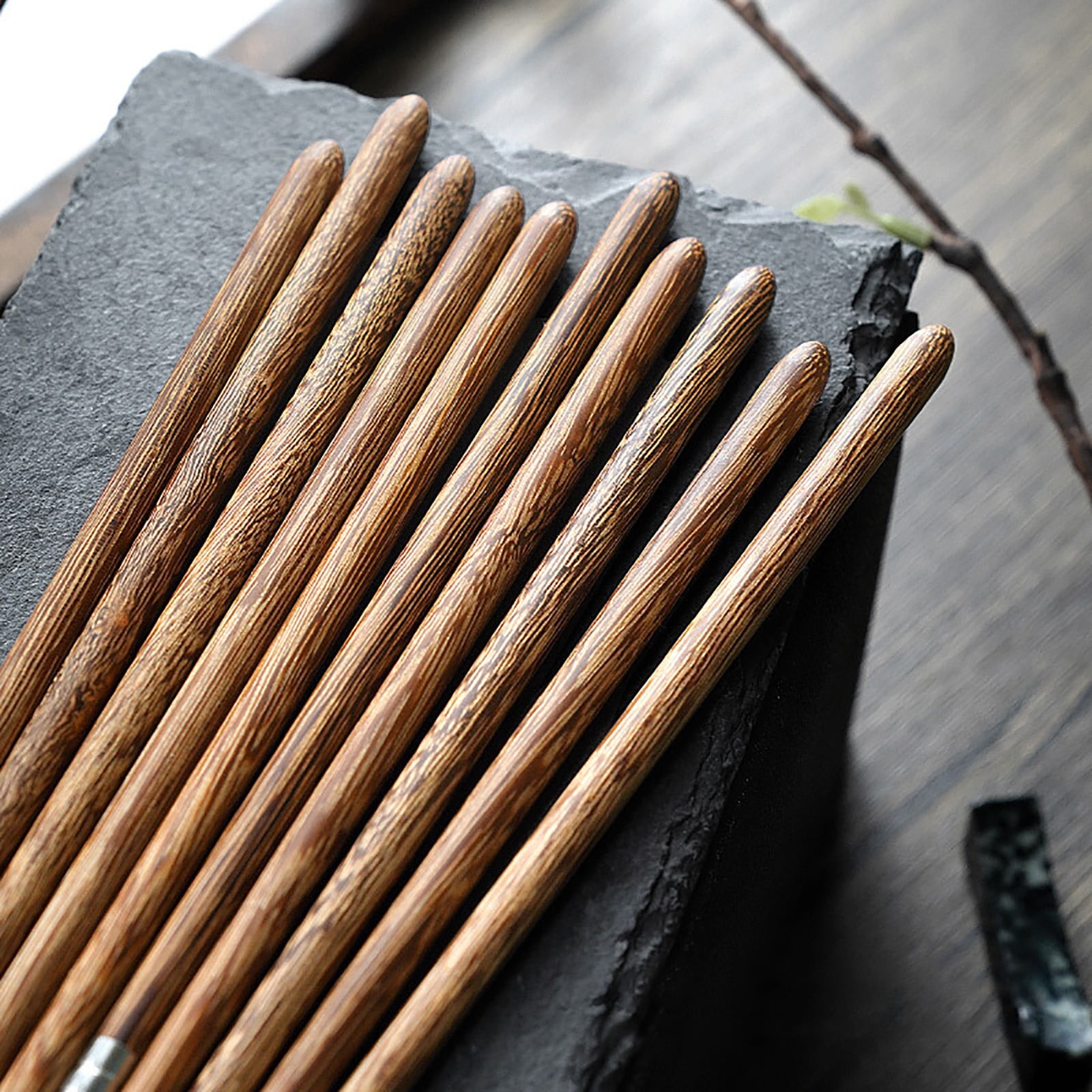 JWDX Tableware Clearance! Household High-Grade Non-Lacquered Non-Slip Light Chopsticks Wooden Luxury Kitchen，Dining Bar, Stainless Steel Bowl Promotion Include 1 Pair of Wooden Chopsticks AS shown - Image 7