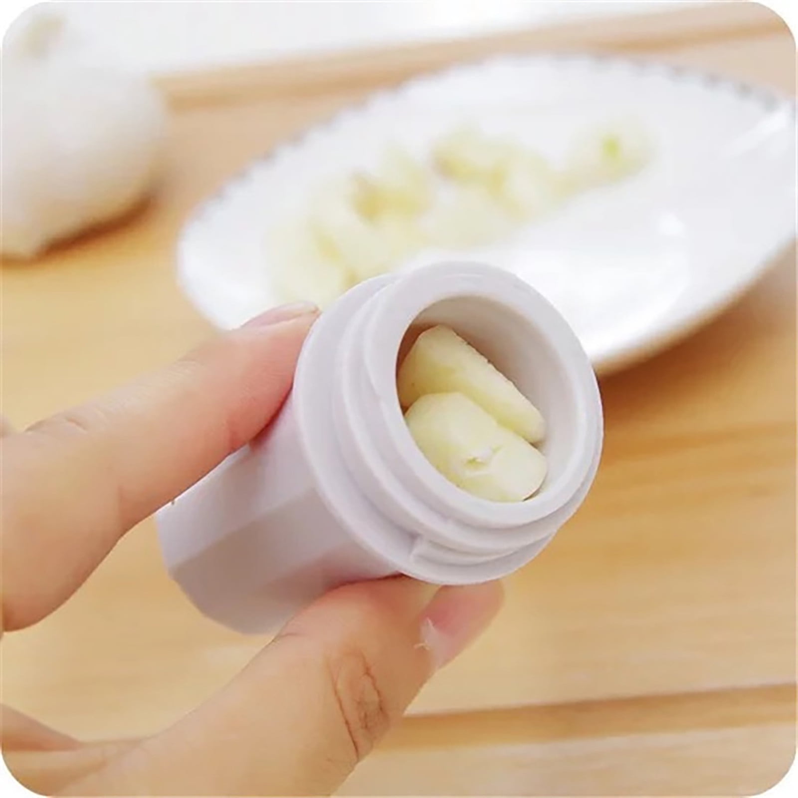 JWDX Garlic Press Clearance! Useful Garlic Crusher Sharpener Plastic Case Peeler Press Kitchen Garlic Press, Garlic Press Promotion Include 1X Garlic Press Tool AS shown - Image 6