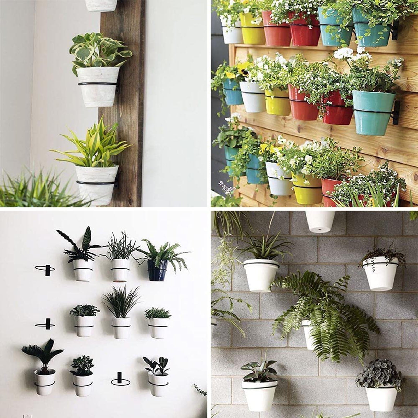 JWDX Rack Clearance! Flowerpot Holder Ring 4 Inch Wall Mounted Flower Pot Hangers Metal Stand Hanging Bracket Basket Hook, Include 1X Flower Pot Stand, 1X Screw, 1X Expansion Tube A - Image 3
