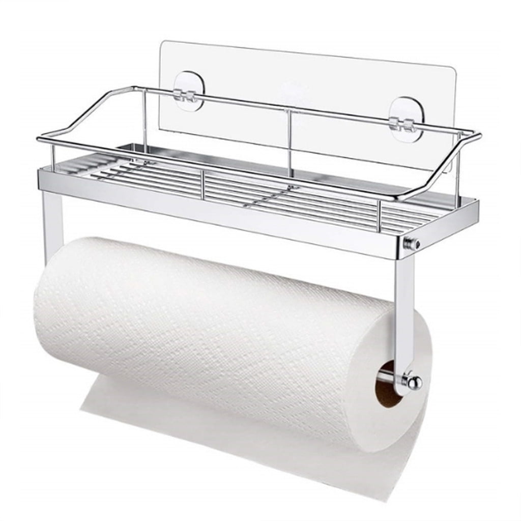 JWDX Rack Clearance! with Shelf Basket Holder Wall Towel for Kitchenbathroom Storage Paper Adhesive Bathroom Products, Brush Shelf Promotion Include Shelf, 2 Films Silver - Image 2