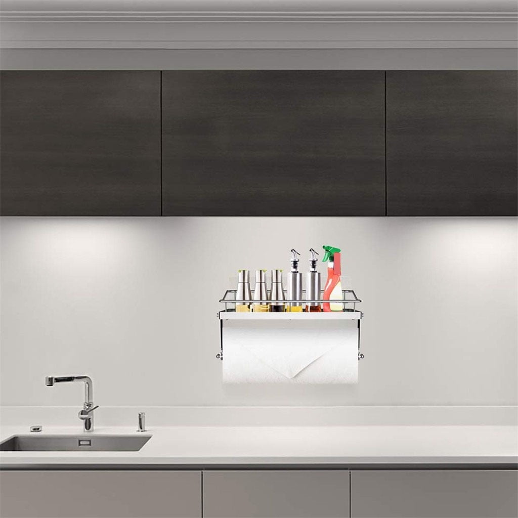 JWDX Rack Clearance! with Shelf Basket Holder Wall Towel for Kitchenbathroom Storage Paper Adhesive Bathroom Products, Brush Shelf Promotion Include Shelf, 2 Films Silver - Image 5