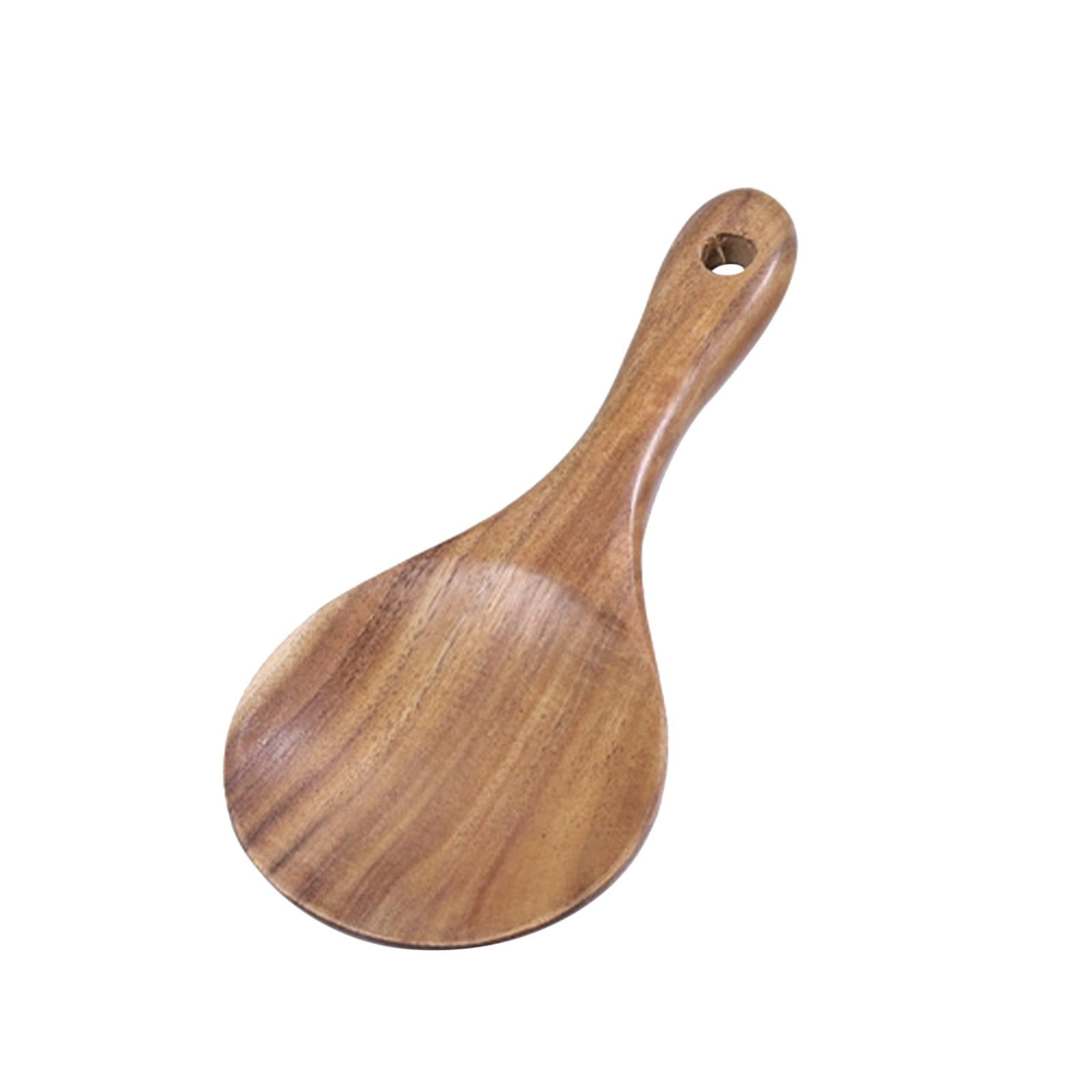 JWDX Cooking Utensils Clearance! Wooden Rice Spoon Rice for Rice Potato Desserts Teak Wood Rice Serving Spoon Rice Cooker Spatula 7*3.2Inch, Cooking Utensils Promotion Include Rice Spoon X1 Khaki - Image 1