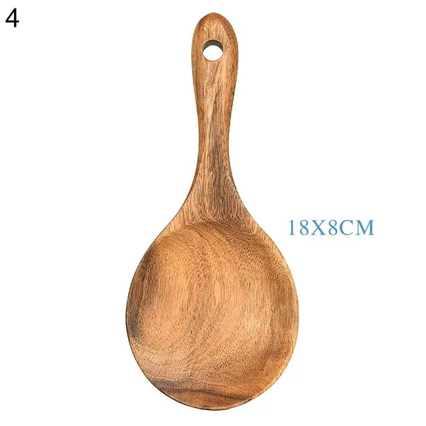 JWDX Cooking Utensils Clearance! Wooden Rice Spoon Rice for Rice Potato Desserts Teak Wood Rice Serving Spoon Rice Cooker Spatula 7*3.2Inch, Cooking Utensils Promotion Include Rice Spoon X1 Khaki - Image 2