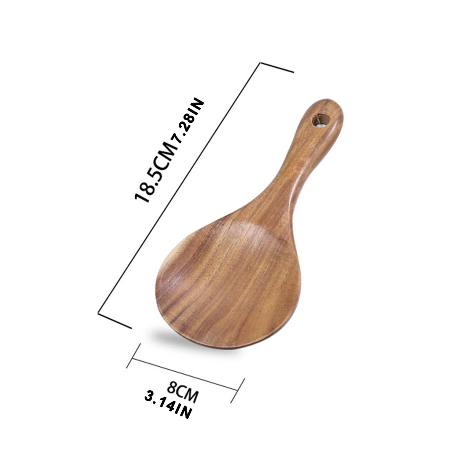 JWDX Cooking Utensils Clearance! Wooden Rice Spoon Rice for Rice Potato Desserts Teak Wood Rice Serving Spoon Rice Cooker Spatula 7*3.2Inch, Cooking Utensils Promotion Include Rice Spoon X1 Khaki - Image 4