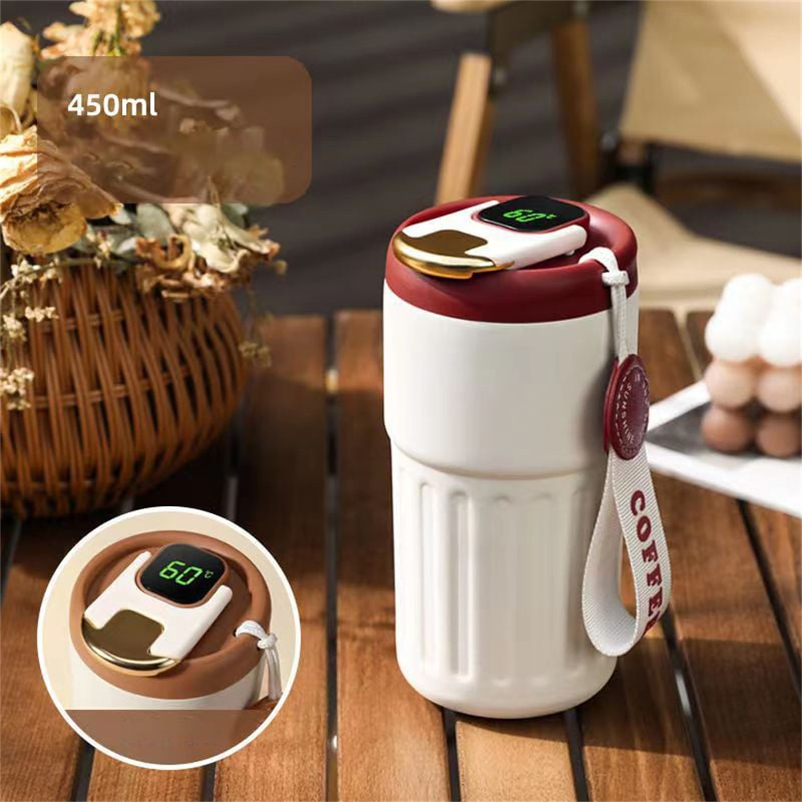 JWDX Glass and Bottle Clearance! Coffee Thermoes with Temperature Display 316 Stainless Steel Inner Liner with Pp Lid and Silicone Seal Secure and Leak Proof Lid That Preventes Spills Or Leaks EA - Image 2